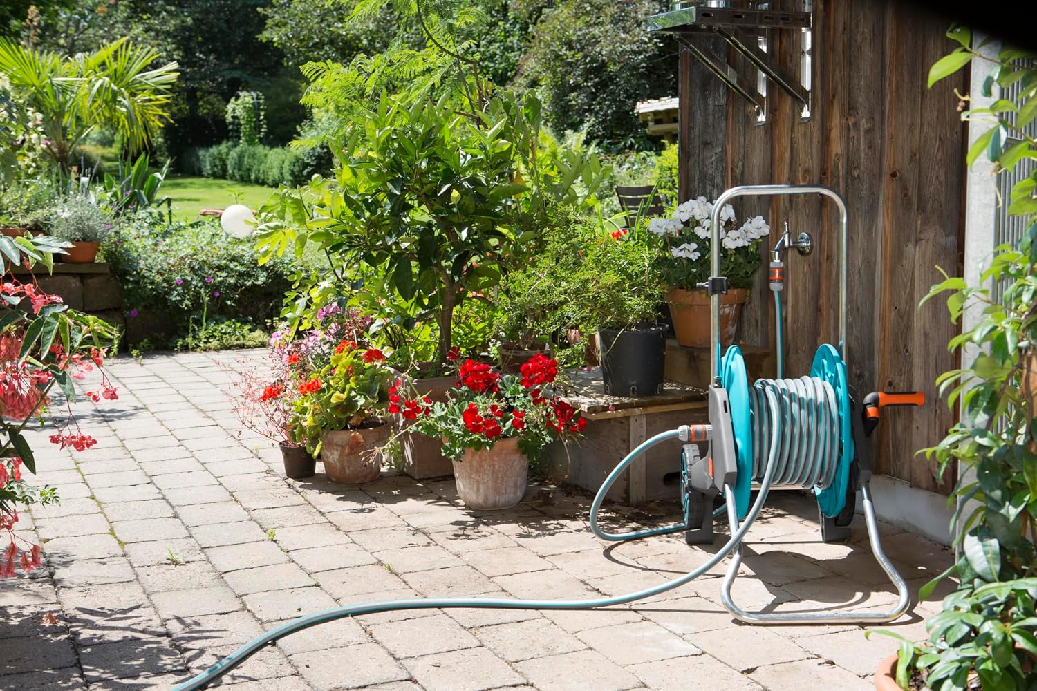 Detalle de Gardena Anschlussgarnitur Classic 13 mm (1/2 Zoll), 1,5 m – Schlauchadapter für Schlauchwagen & Schlauchtrommel bis 22 bar (18011-20)