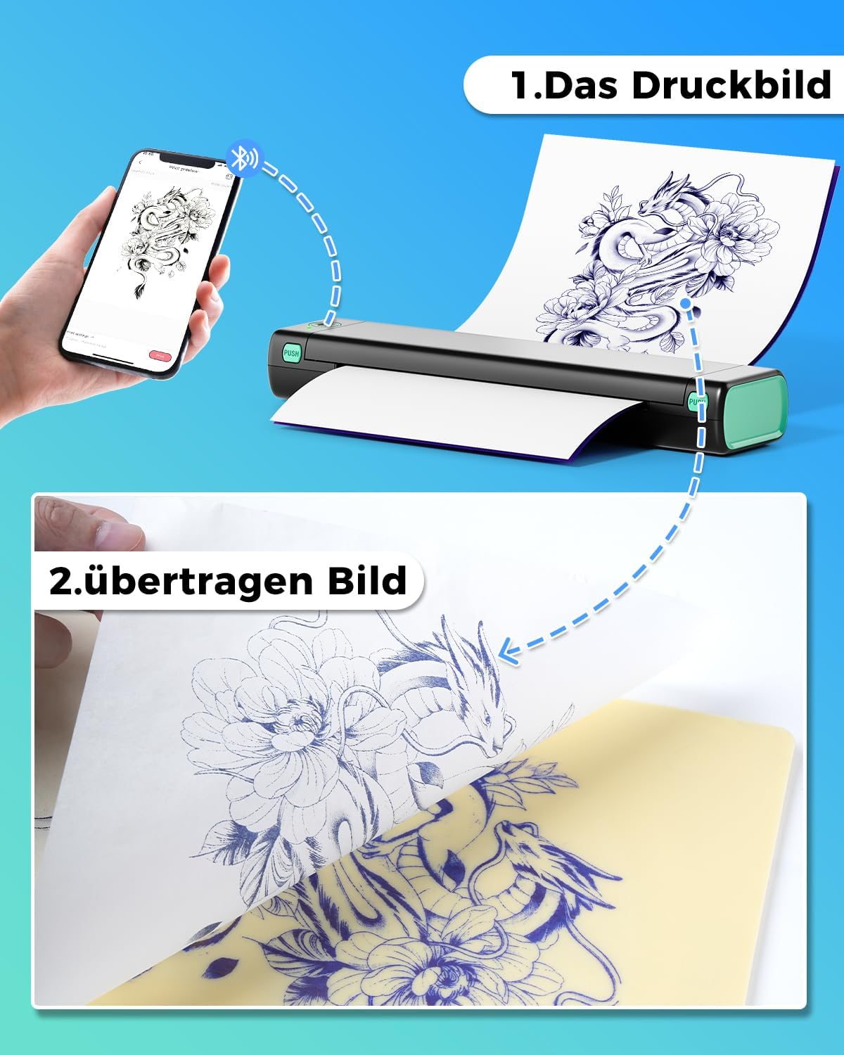 Thumbnail 3 de Phomemo M08F Tattoo Drucker 1200 mAh 🖨