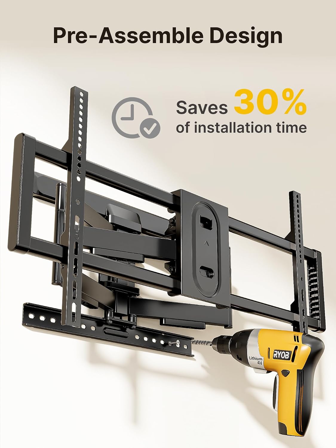 Detalle de monTEK TV wall bracket 43–95 inch, 60kg
