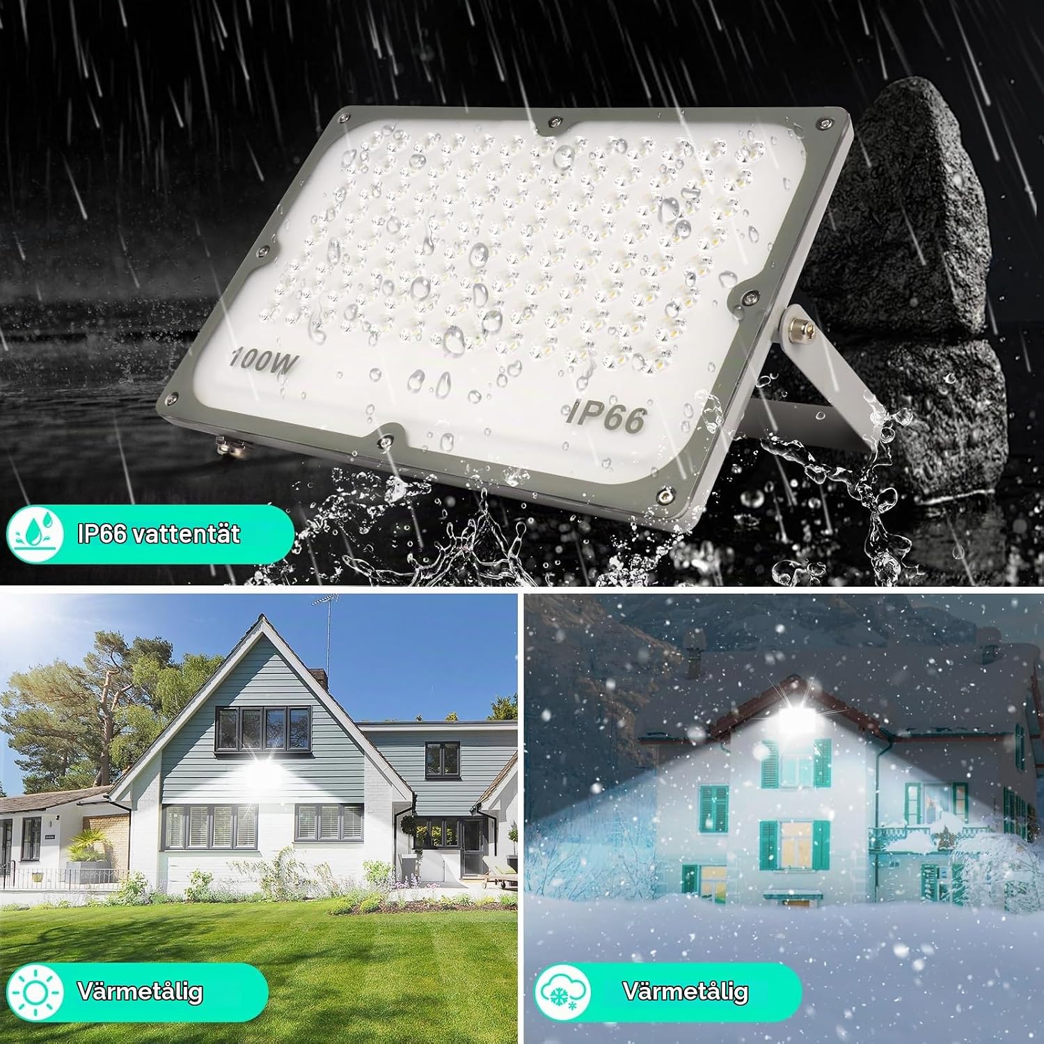 Detalle 2 de JBdusn XZ-LED 30 W LED-strålkastare, 6500 K, IP66 och 3 000 lm