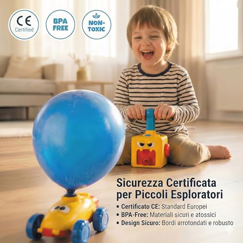 Detalle 2 de LUDAZON Macchinine ad Aria – Giochi educativi per bambini 2–6 anni, insegnano aerodinamica in modo divertente