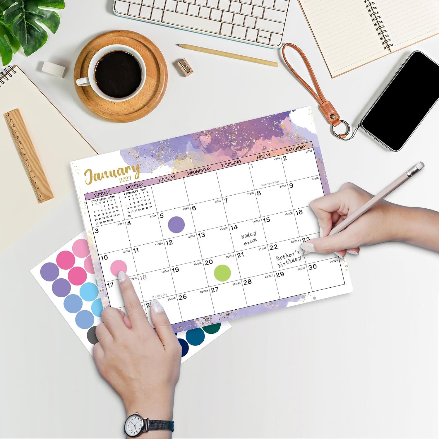 Detalle 2 de XISIDO 2026–2027 Magnetic Refrigerator Calendar, 18-Month, 11 x 8.5 Inches