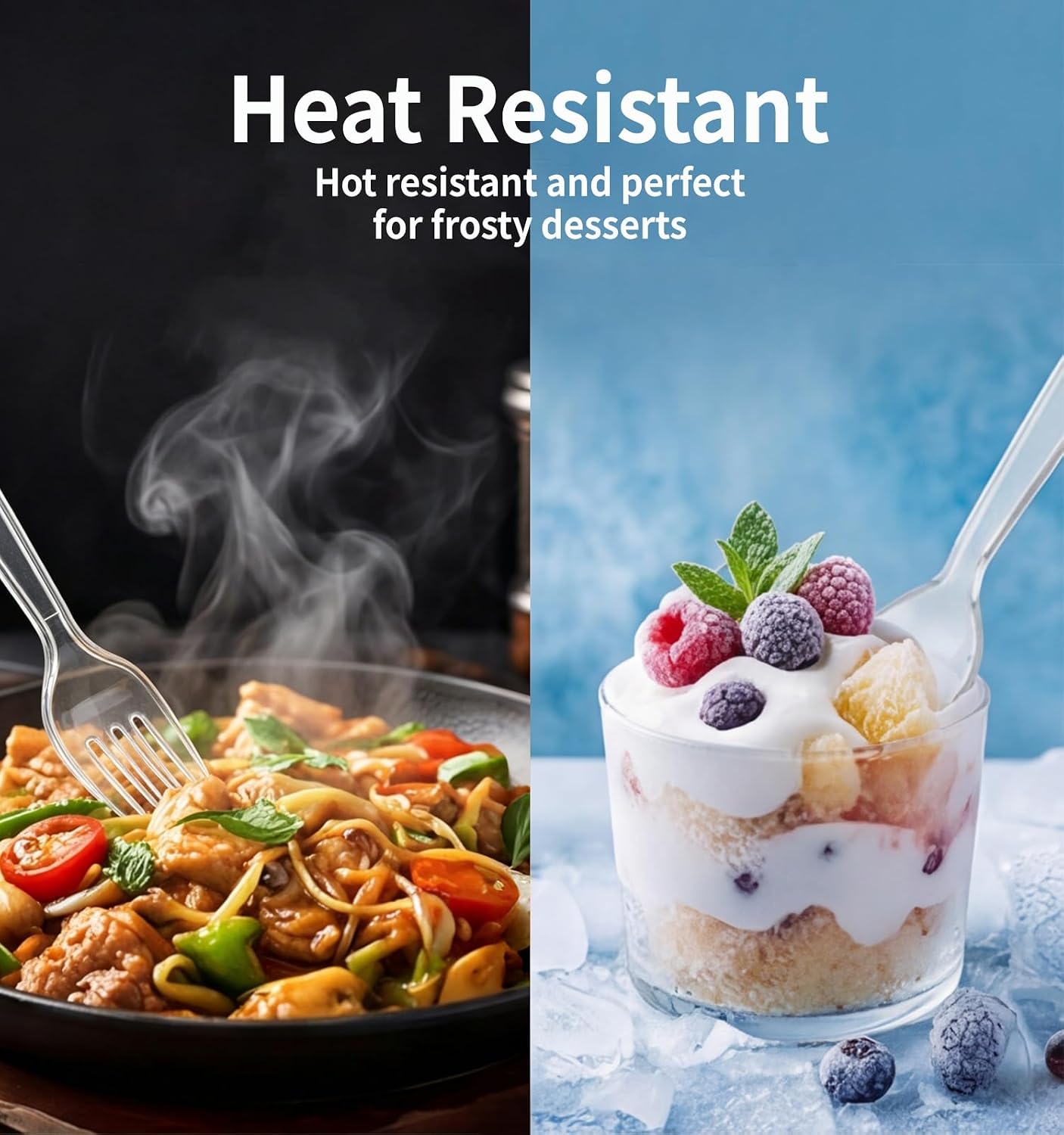 Thumbnail 3 de Voatree 390 Count Heavy Duty Clear Plastic Forks – 7 Inch, BPA-Free, Heat Resistant, Crystal Clear, Bulk