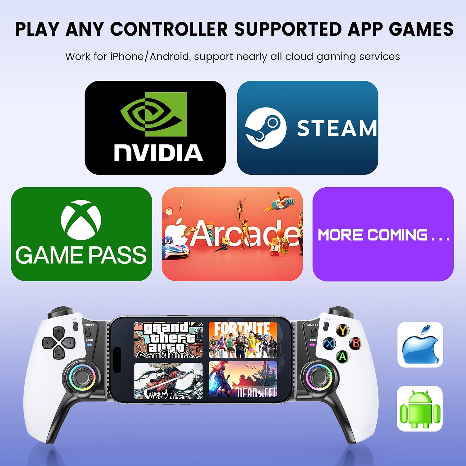 Detalle de Bluetooth Mobile Gaming Controller with Hall Joystick