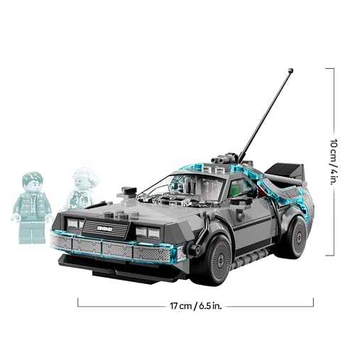 Detalle 2 de LEGO Speed Champions Máquina del Tiempo de Regreso al Futuro (77256) – Maqueta de Coche con Doc Brown y Marty McFly