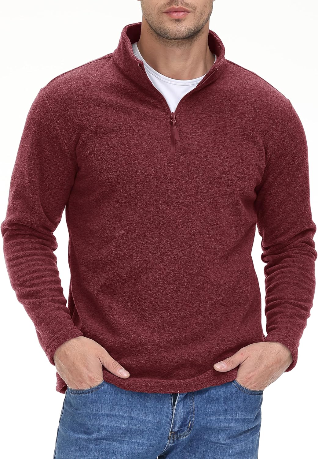 Thumbnail 1 de KEFITEVD Men's Fleece Pullover Quarter Zip Sweatshirt