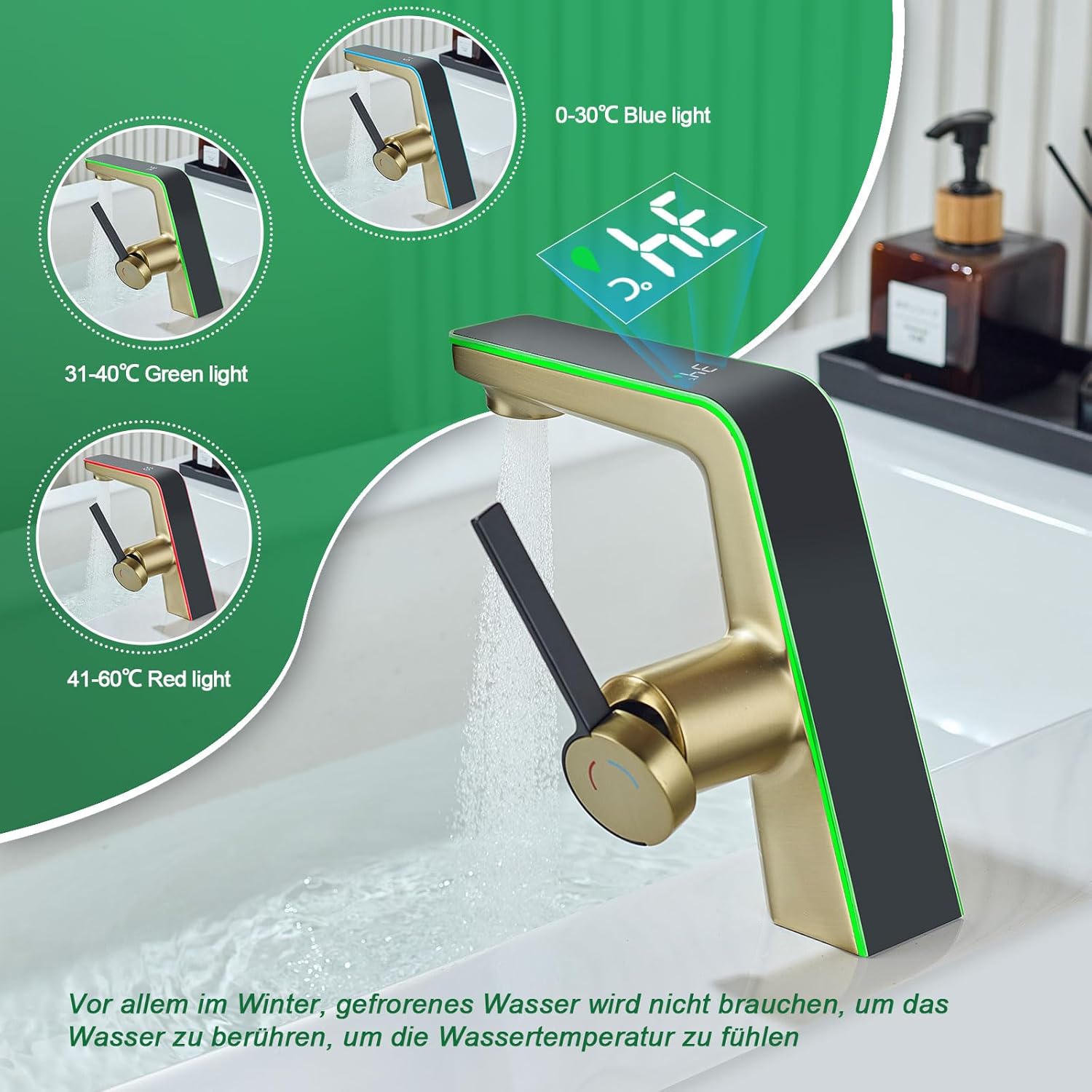 Thumbnail 2 de LakeBayMZC Mitigeur lavabo doré 130 mm