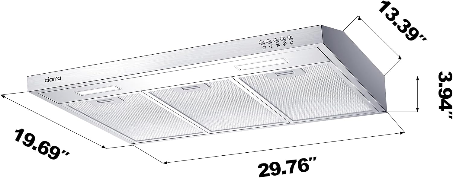 Thumbnail 6 de CIARRA Under-Cabinet Range Hood 30 Inch