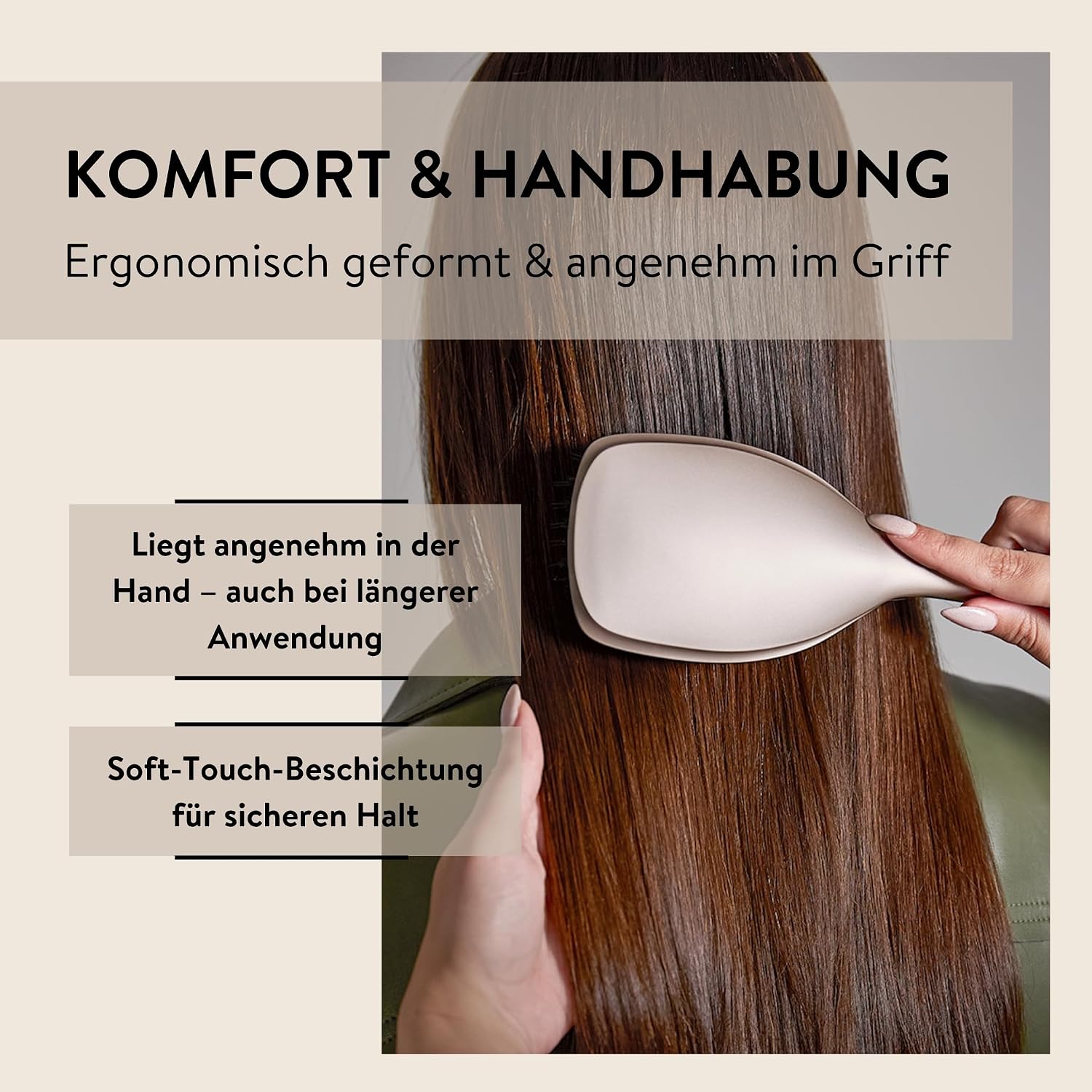 Detalle 2 de PARSA Beauty Hair ID Anti-Frizz Haarbürste mit Wildschweinborsten für glatte, weniger frizzige Haare