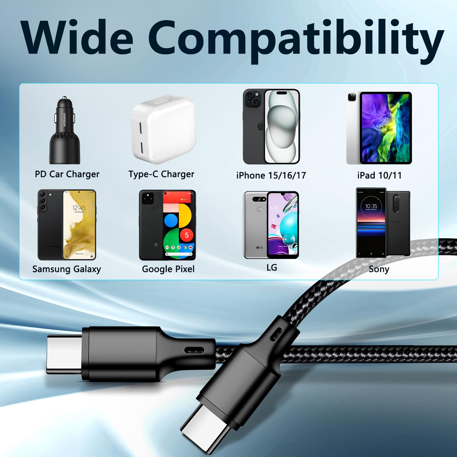 Thumbnail 6 de USB C to USB C Charger Cable 5-Pack, 10ft