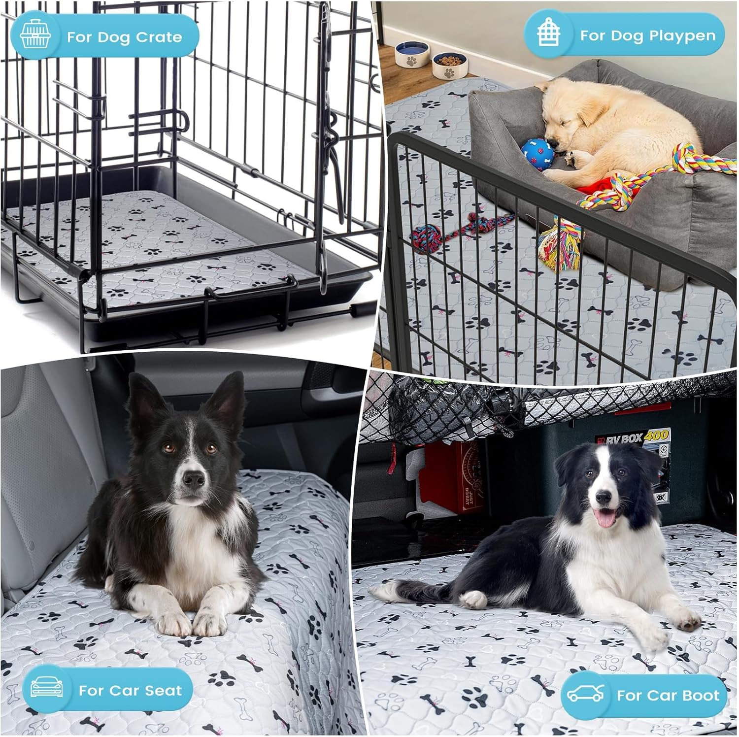 Thumbnail 3 de PmakeEorT 2er-Set waschbare Welpenunterlagen (Trainingspads) 90 x 80 cm – rutschfest & schnell trocknend