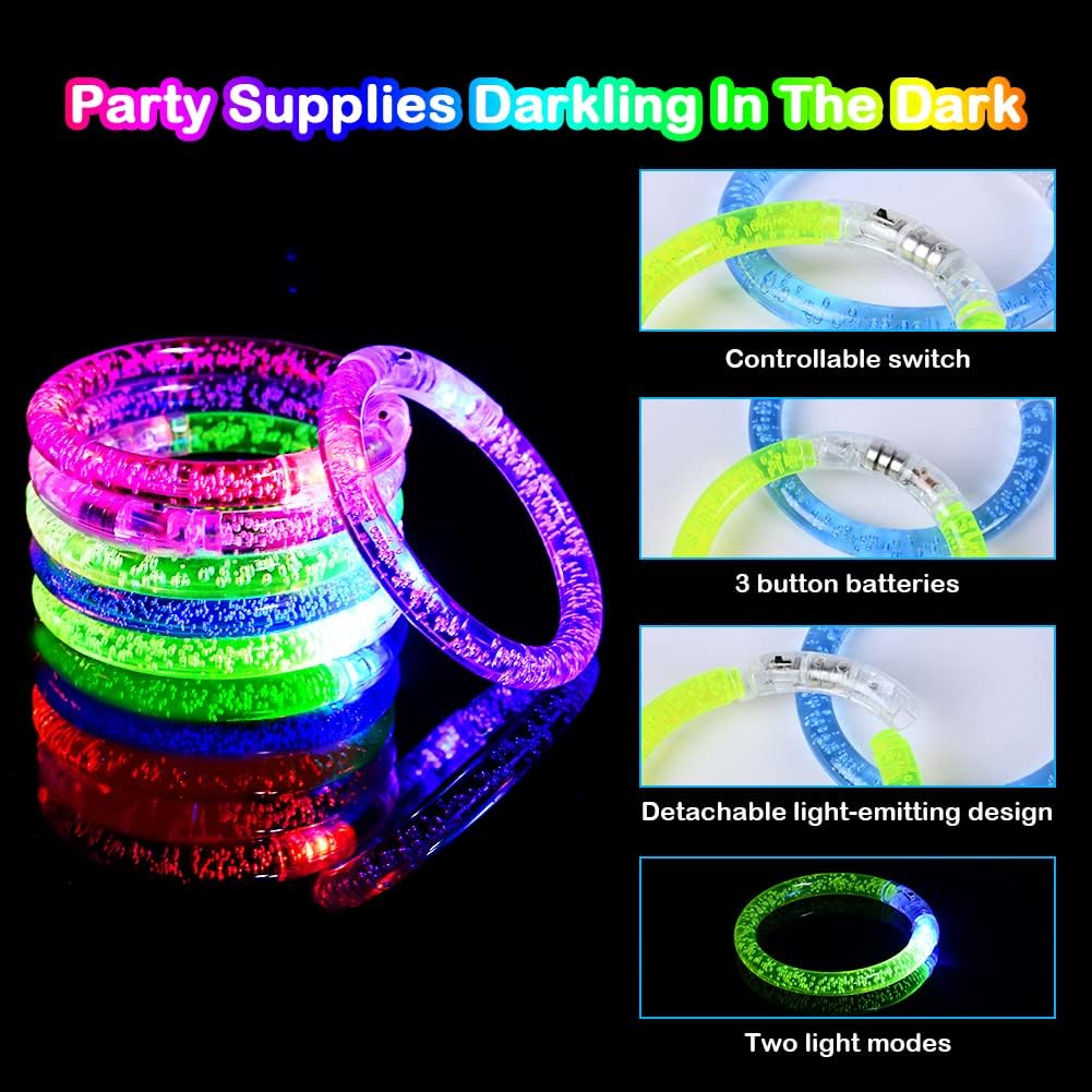 Thumbnail 1 de AUAUY LED-armbanden, 16 stuks in zes kleuren met knipperlicht