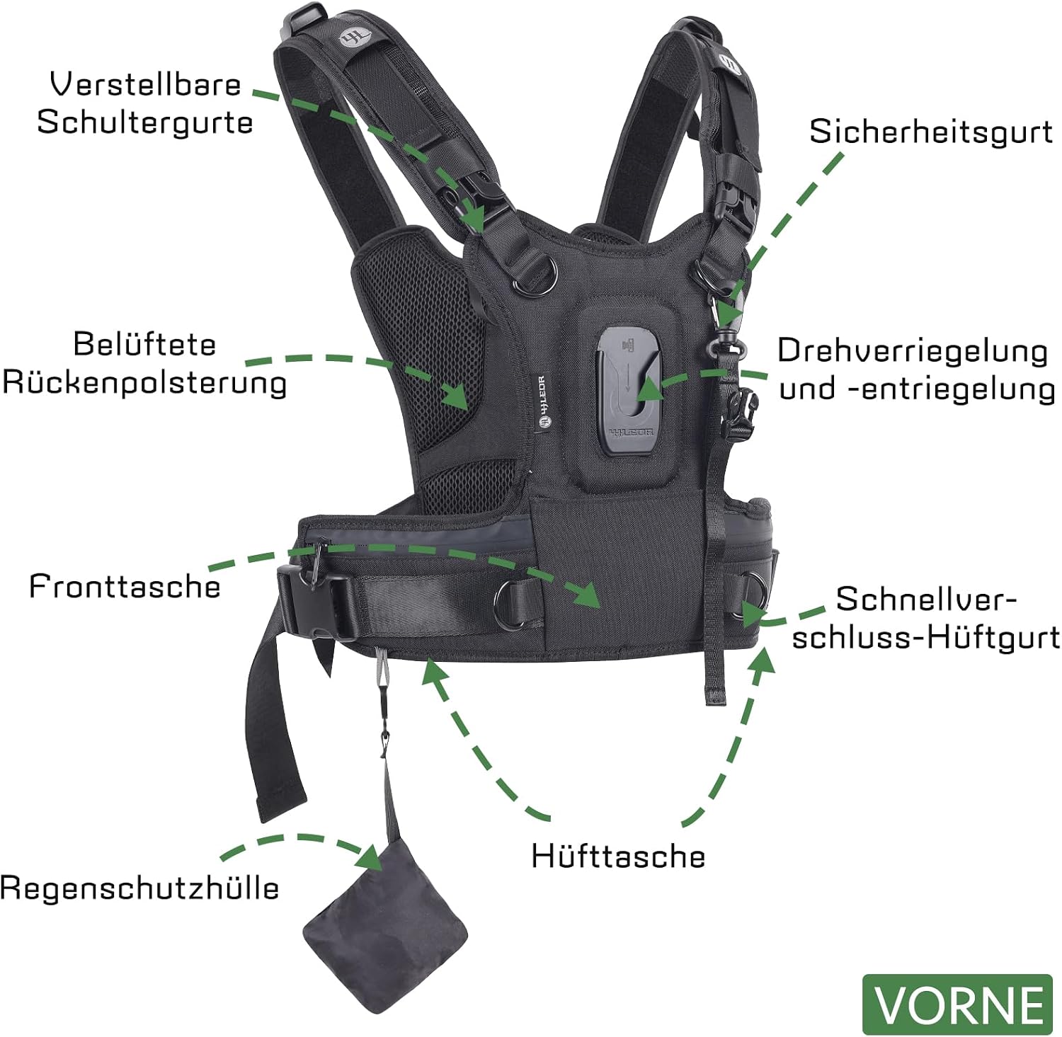 Detalle de 4J LEDR Kamera-Tragegurt – Brustgurt-System für sichere Fotoabenteuer