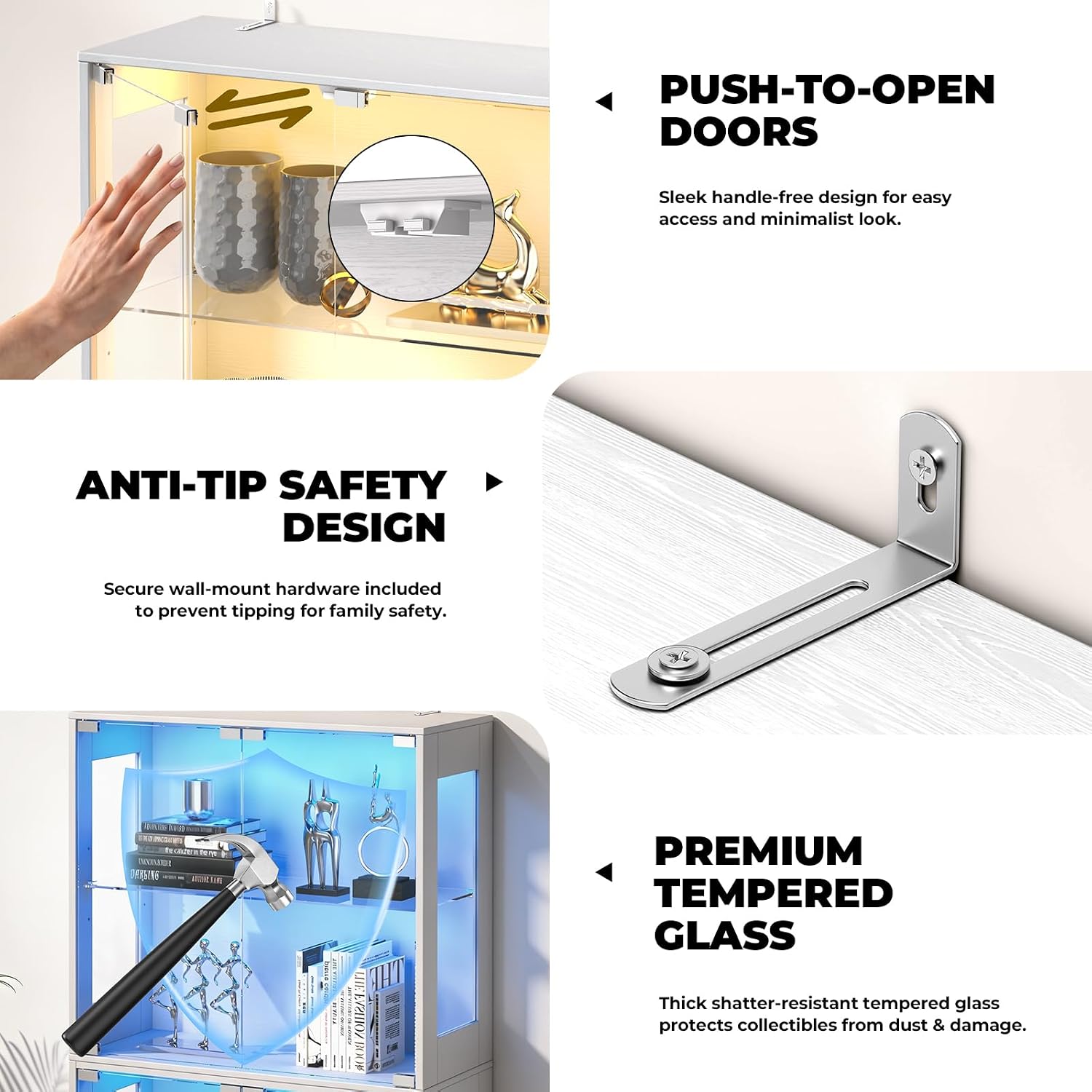 Thumbnail 6 de VersionTECH Glass Display Cabinet with Tempered Glass