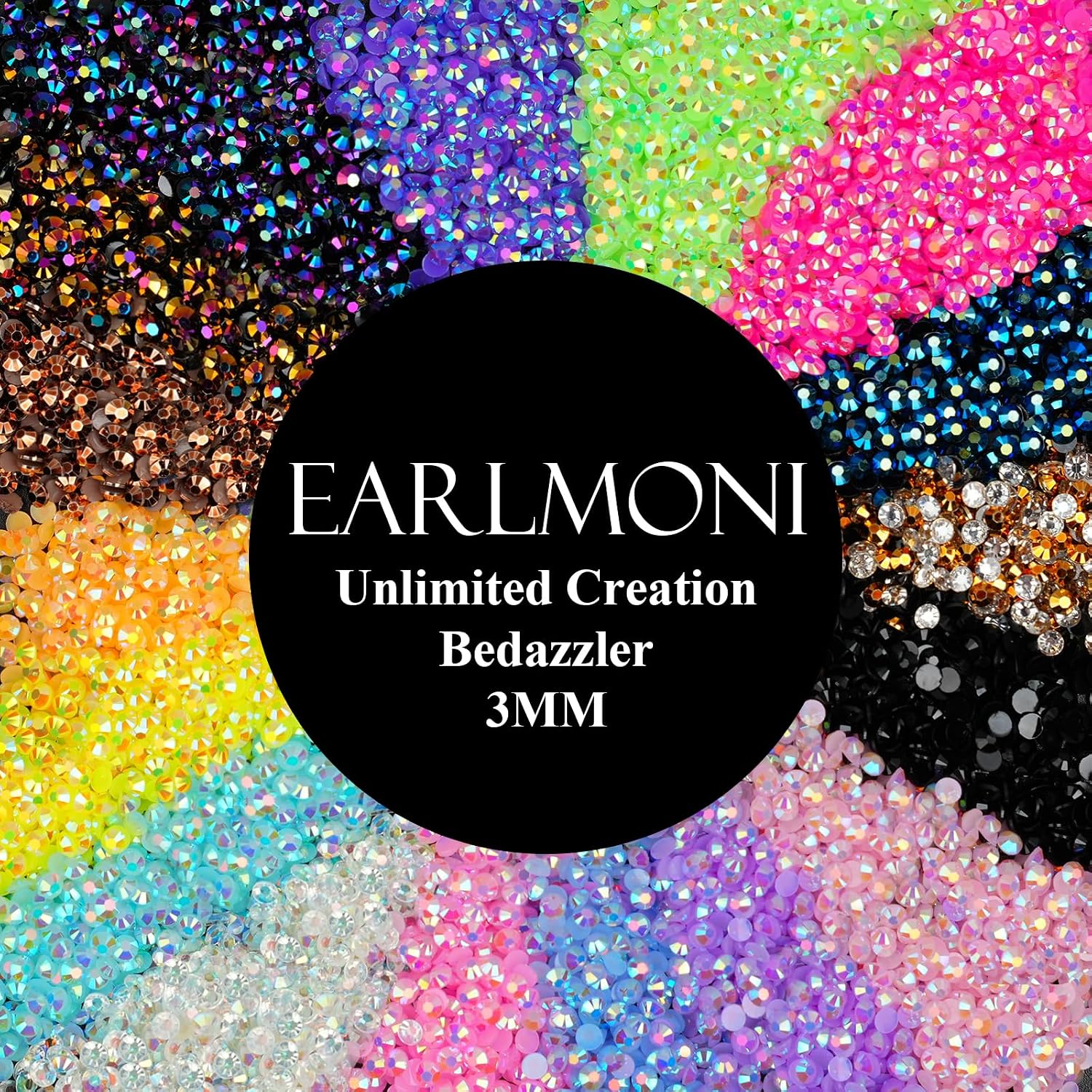Thumbnail 4 de 30000Pcs Resin Bedazzling Kit by EARLMONI – 3mm Flat Back Rhinestones with Glue, Picker Tools and Tray