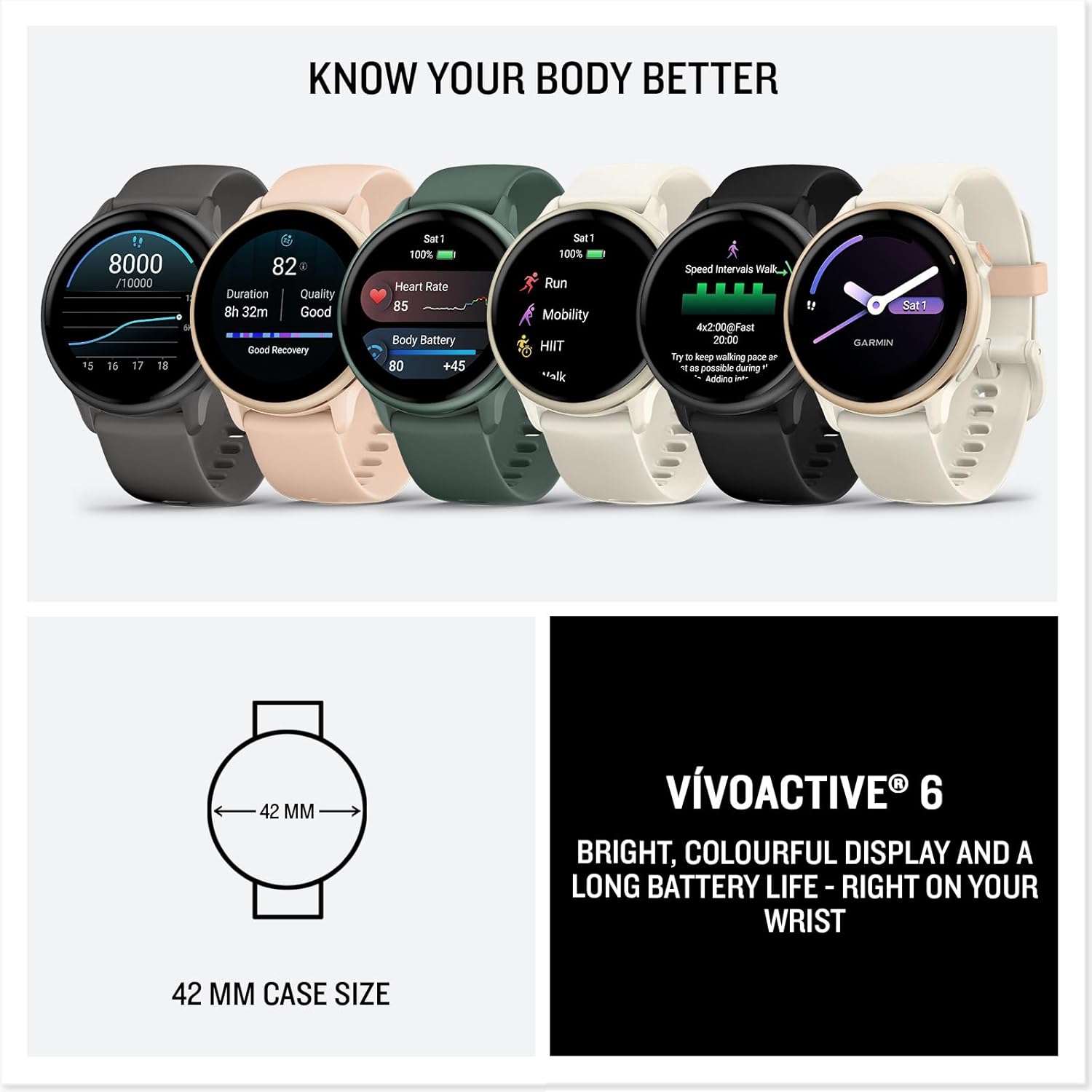 Thumbnail 6 de Garmin vívoactive 6 (Amazon Exclusive) 42mm GPS smartwatch with AMOLED touchscreen in Pebble Grey