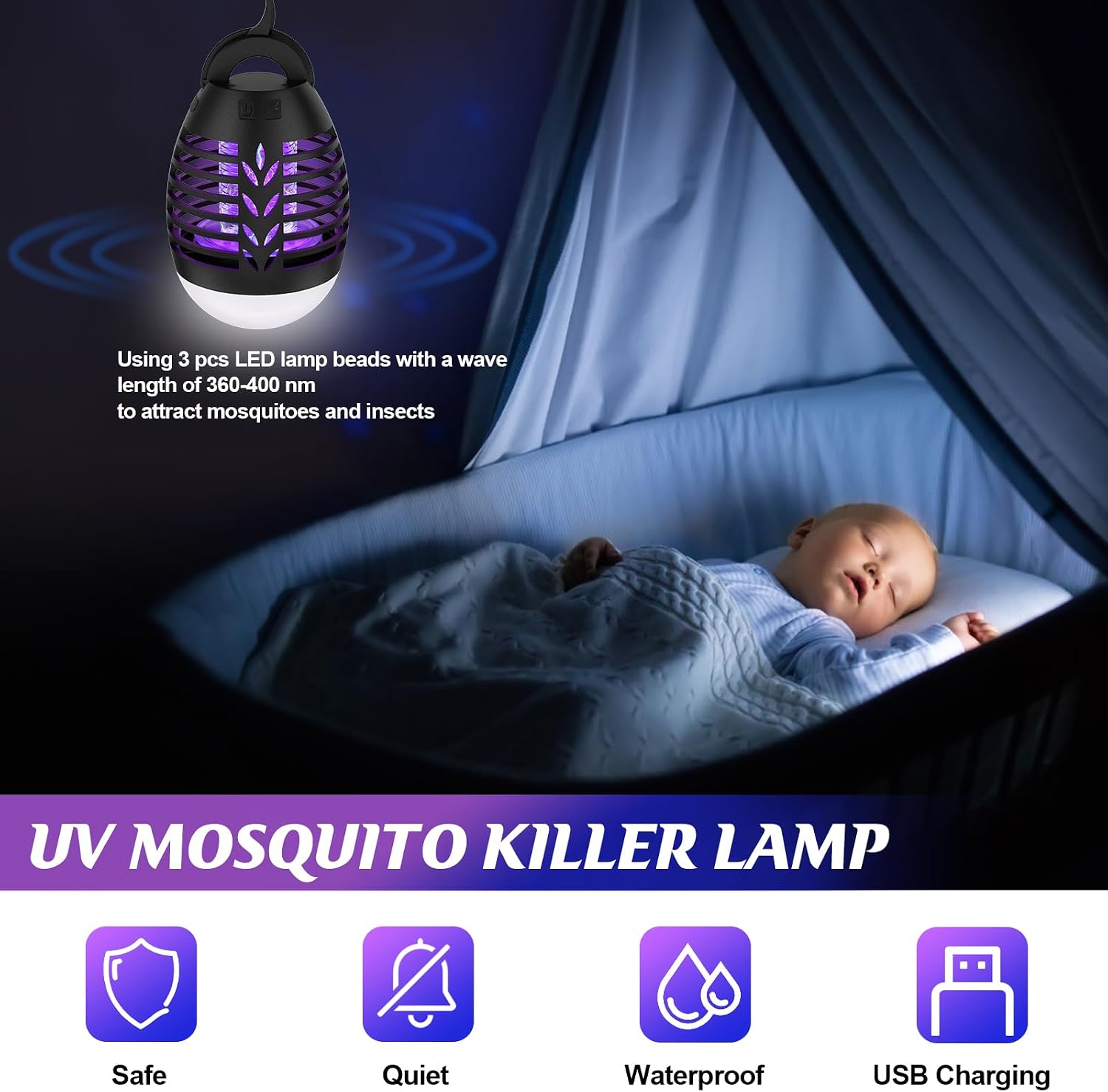 Thumbnail 3 de Smeeyo Mosquito Killer Lamp: 2-in-1 Portable Camping Light and Bug Zapper