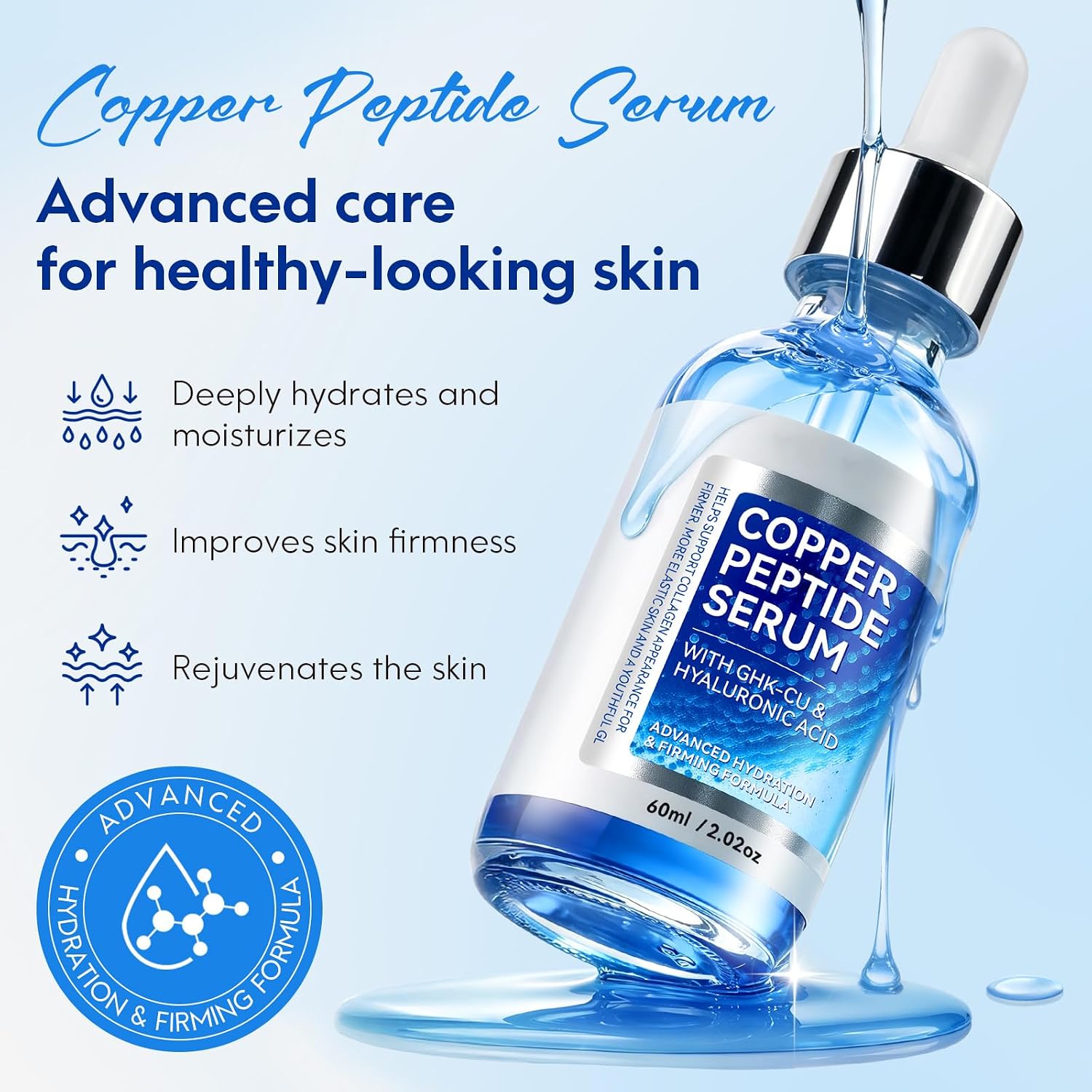Detalle de FUBAOLIN Copper Peptide Facial Serum – ansiktsserum i lotionform, 60 ml