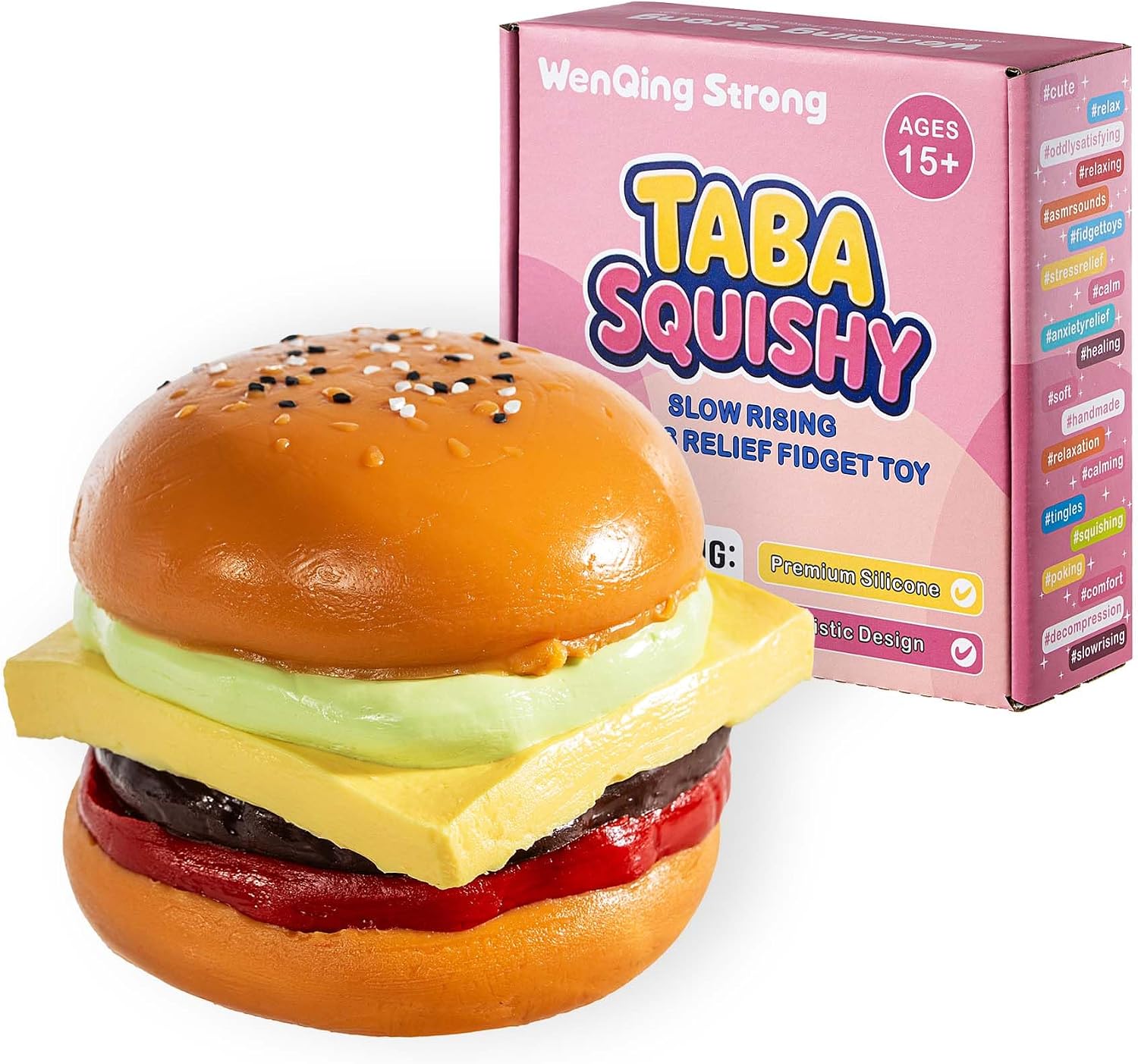 Detalle de Taba Squishy Hamburger Toy: Realistic Silicone Stress Relief Fidget