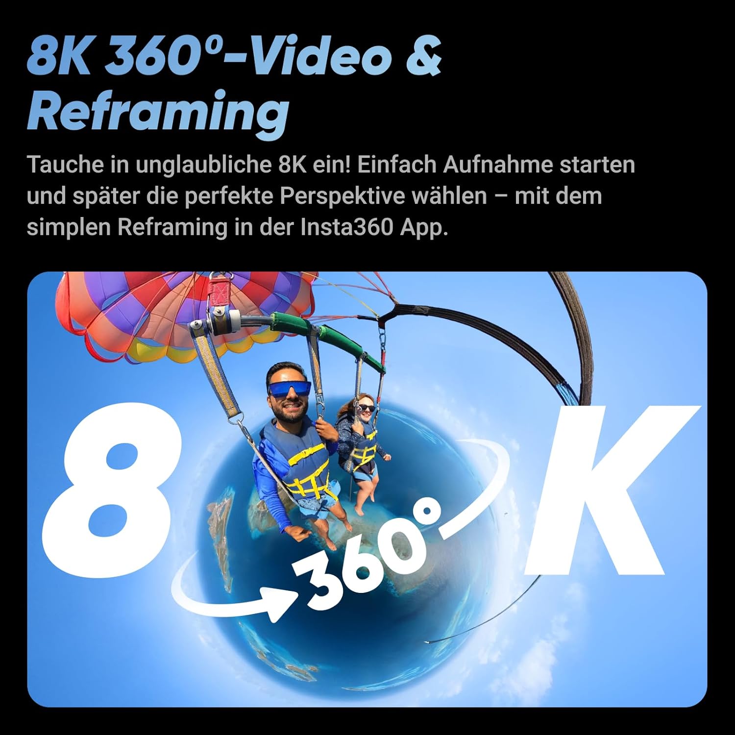 Detalle de Insta360 X4 Auf Geht's-Kit – 8K 360° Actioncam mit Unterwasseroptionen