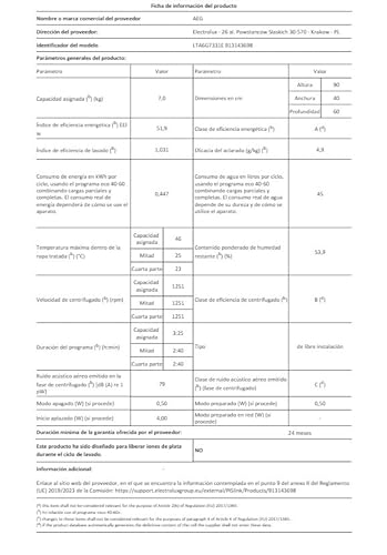Thumbnail 6 de AEG LTA6G7331E lavadora de carga superior 7 kg con Prosense y 1300 rpm