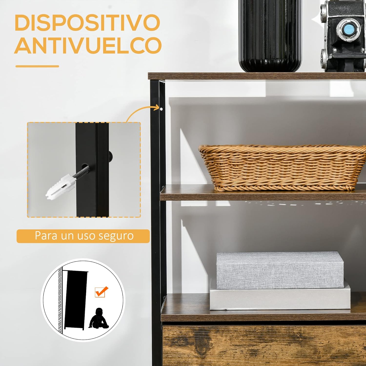 Thumbnail 6 de HOMCOM Mueble organizador 84x30x71,5 cm