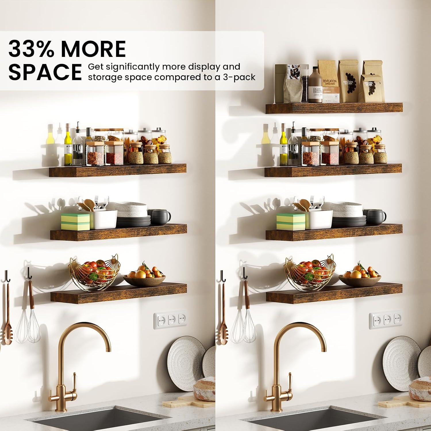 Thumbnail 6 de BAYKA Floating Shelves, 15.7 in