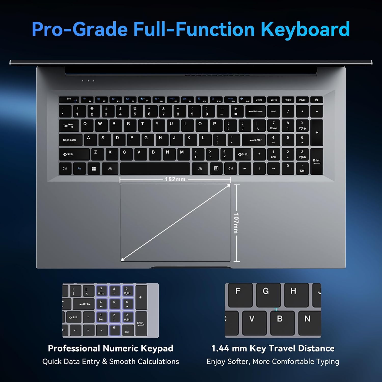 Thumbnail 6 de Blackview 18.5" Laptop with N150 Processor – 16GB RAM, 512GB SSD, 18.5" FHD Display