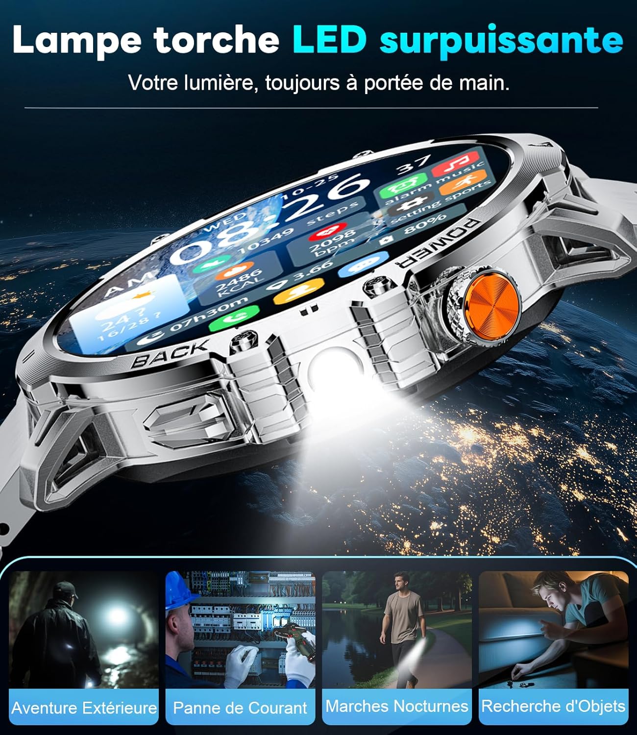 Thumbnail 2 de LIGEMI Smartwatch Uomo 1,85'' – 1000mAh, Telefono e Chiamata, 100+ Modalità Sportive, SpO2, Cardiaco e Sonno – IP68