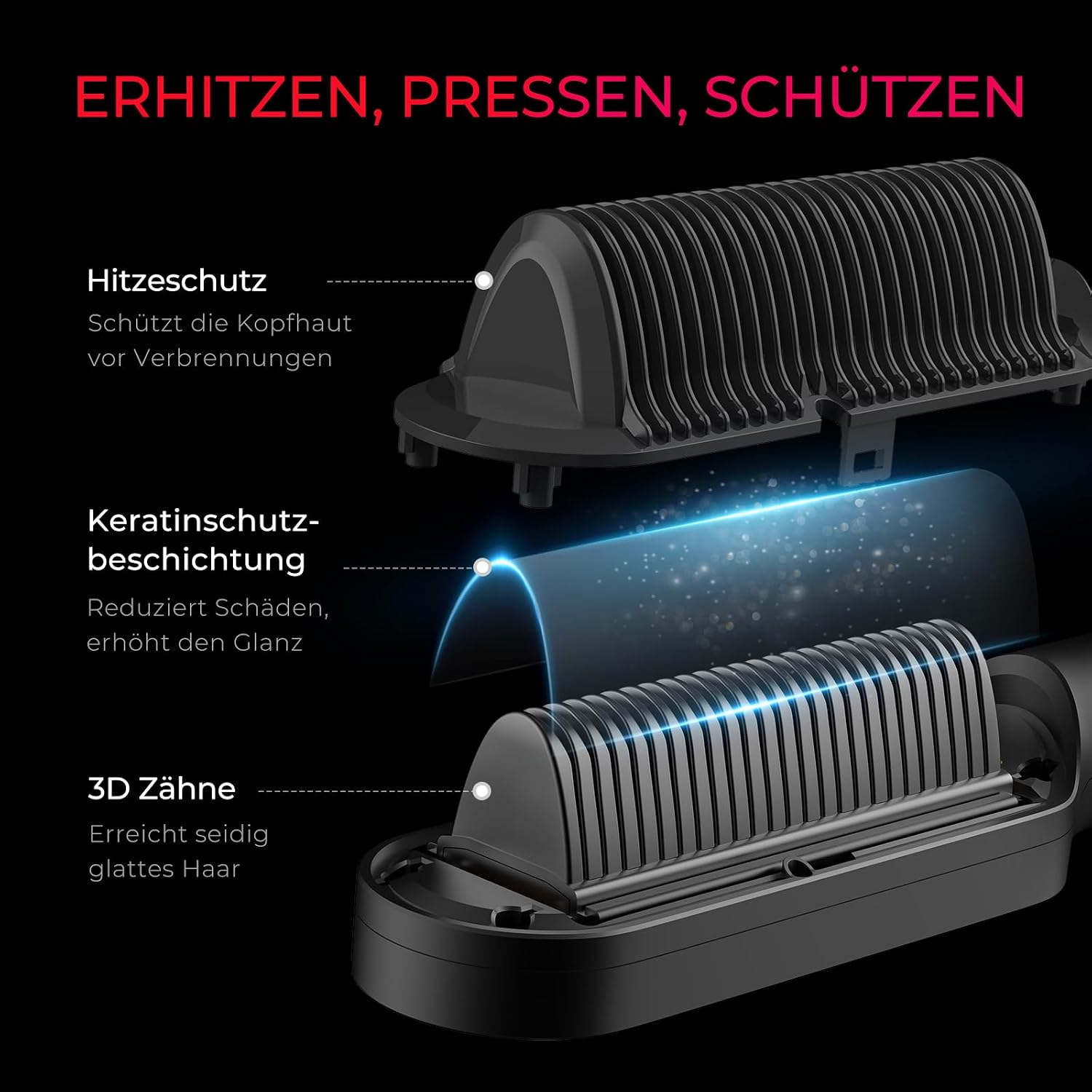 Detalle 2 de TYMO Ring Plus Haarglättungsbürste mit 9 Stufen