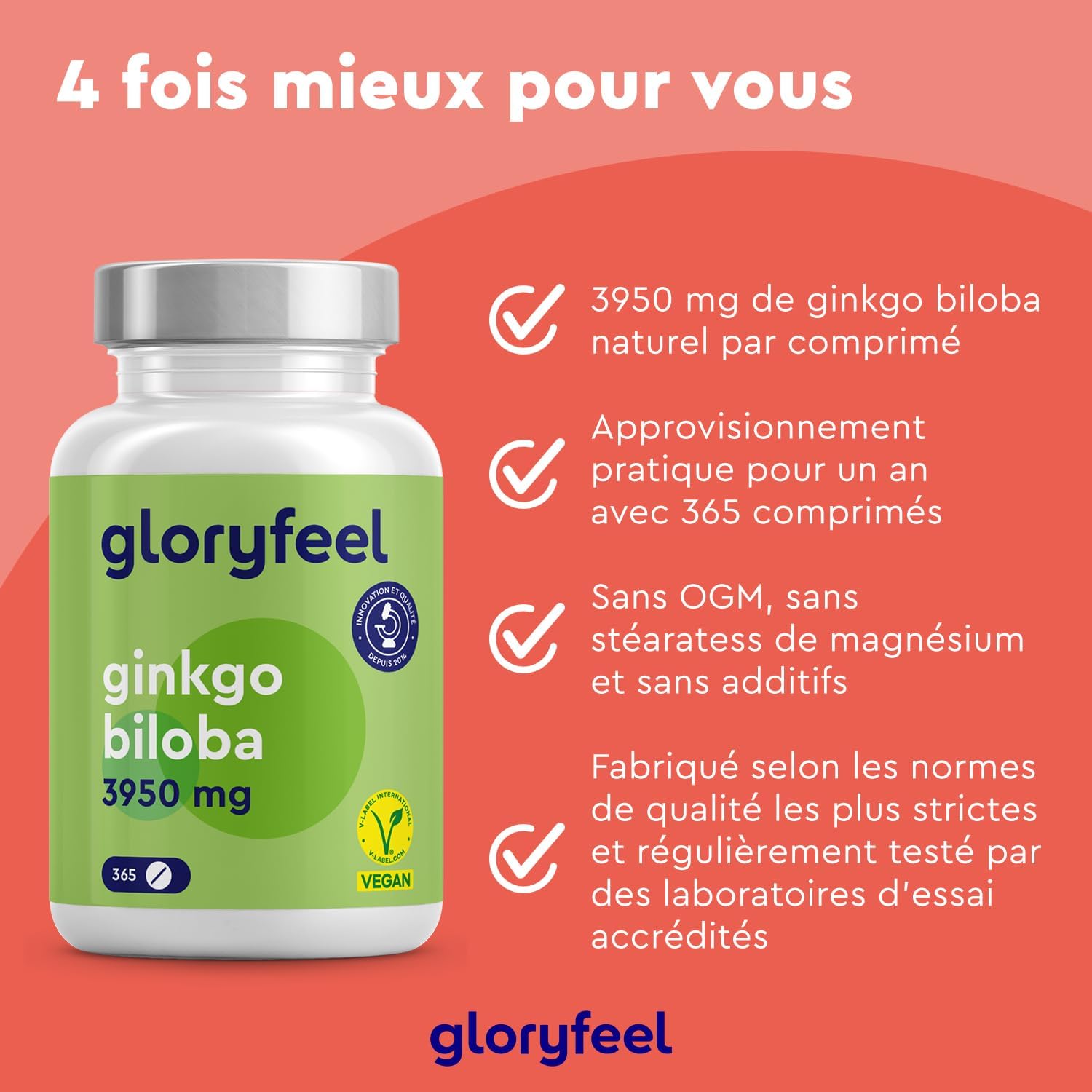 Detalle de Ginkgo Biloba 3950 mg par dose Quotidienne đ