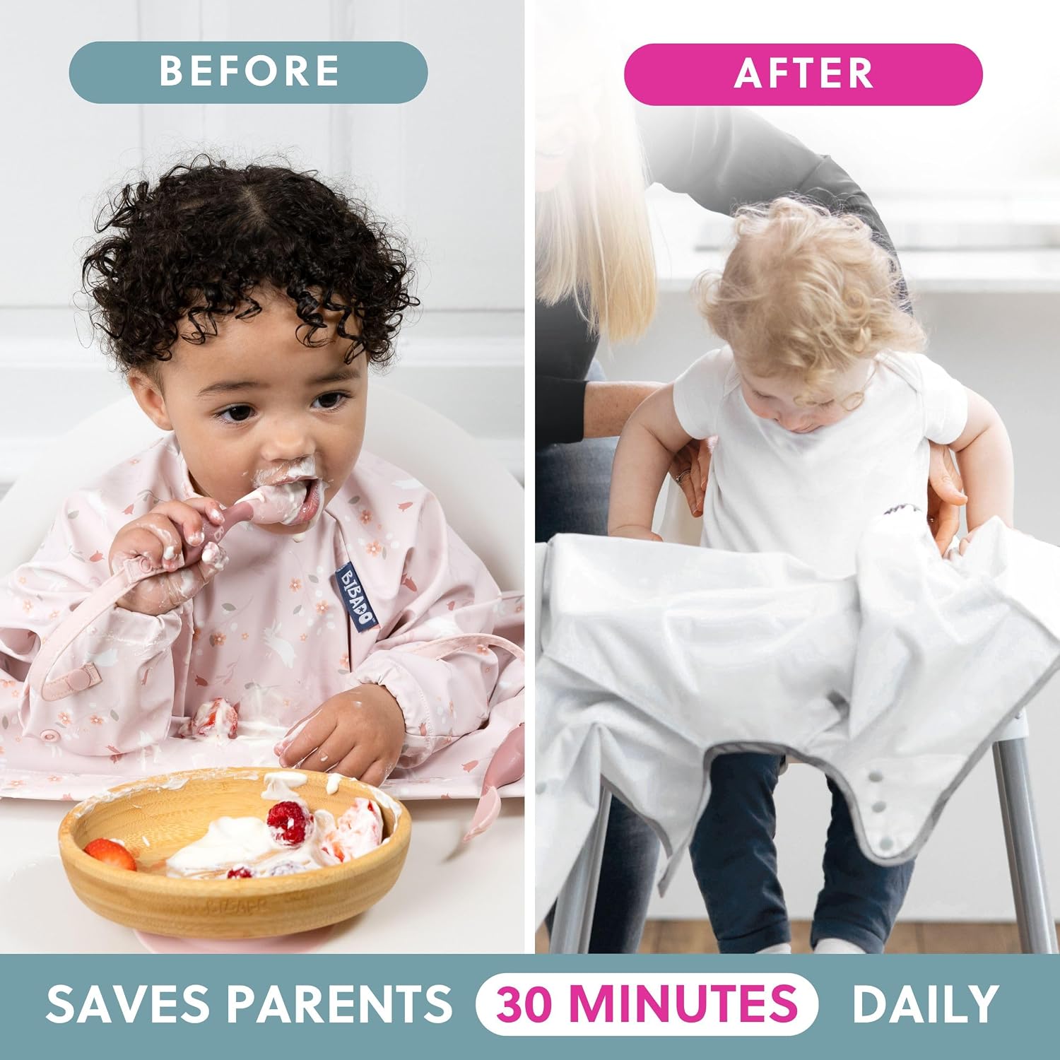 Detalle 2 de BIBaDO Long Sleeve Baby Bibs – Coverall Weaning Bib for 6–36 Months