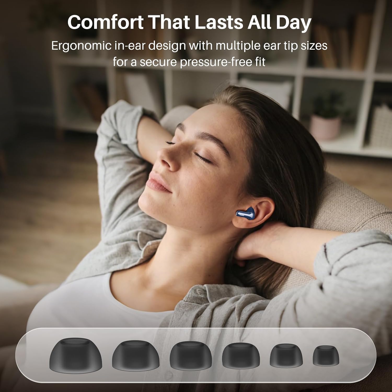 Thumbnail 6 de TOZO NC3 Hybrid ANC Wireless Earbuds with 6 Mics, AI Clear Call & 55H Playtime