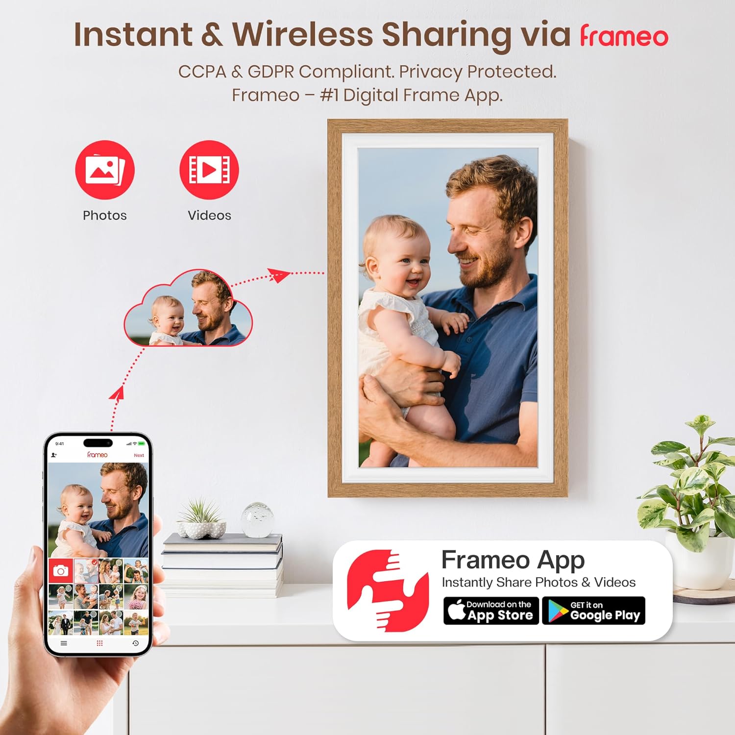 Thumbnail 2 de Frameo 15.6 Inch WiFi photo frame with 64GB
