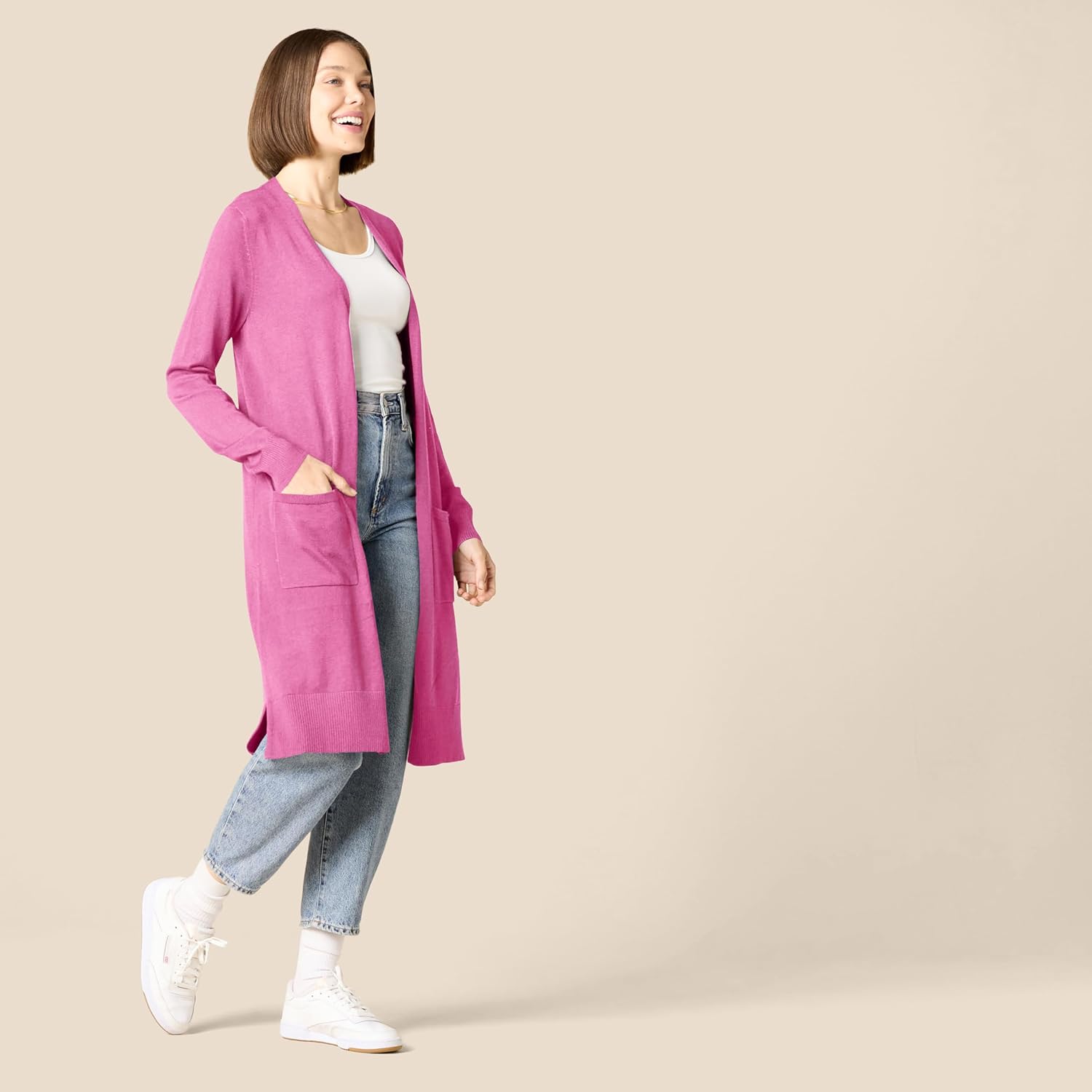 Thumbnail 2 de Amazon Essentials Women’s Lightweight Longline Open-Front Cardigan (plus sizes available)