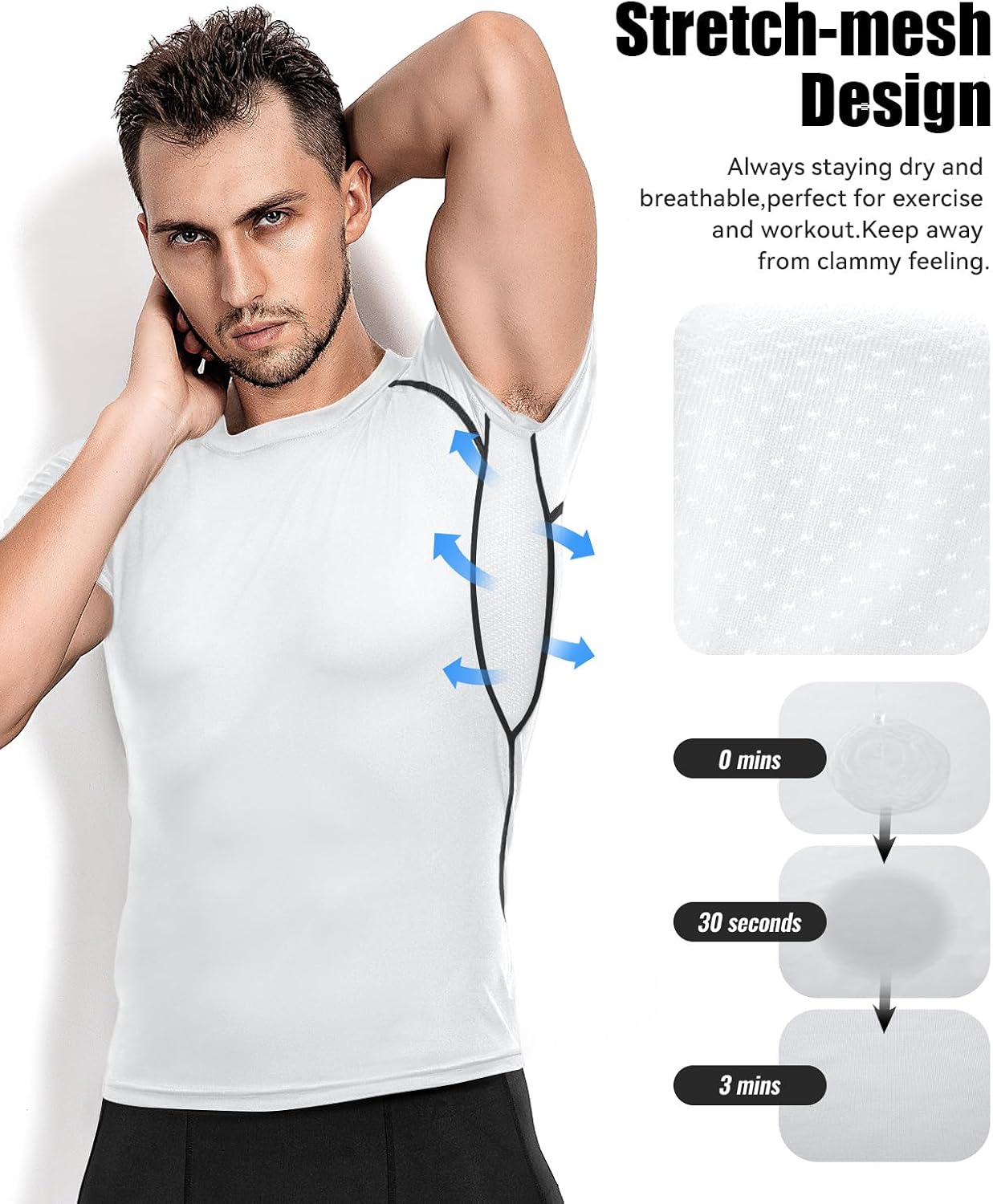 Detalle de Compression Tops for Men, 85 15 Polyester Blend