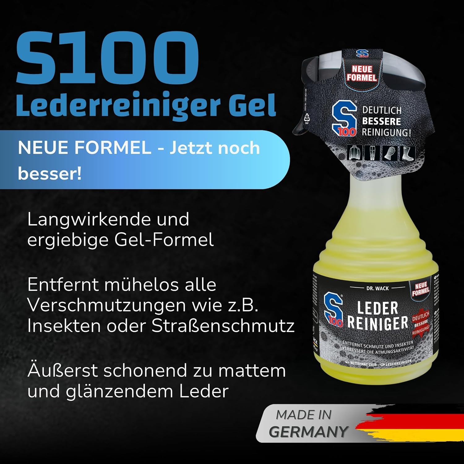 Thumbnail 1 de DR. WACK S100 Lederreiniger Gel 500 ml – porentiefe, schonende Reinigung für Motorradleder