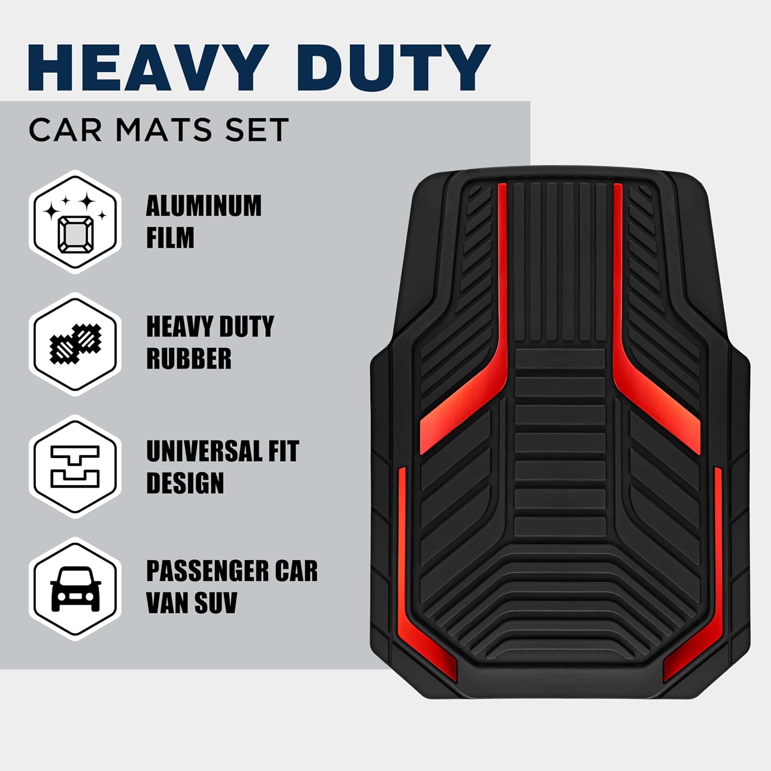 Thumbnail 1 de PIC AUTO Heavy Duty Rubber Floor Mats 2pc set