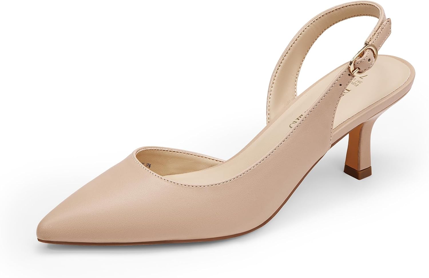 Detalle de DREAM PAIRS Sdpu2444w Women's Kitten Heel Slingback Pumps, Pointed Toe
