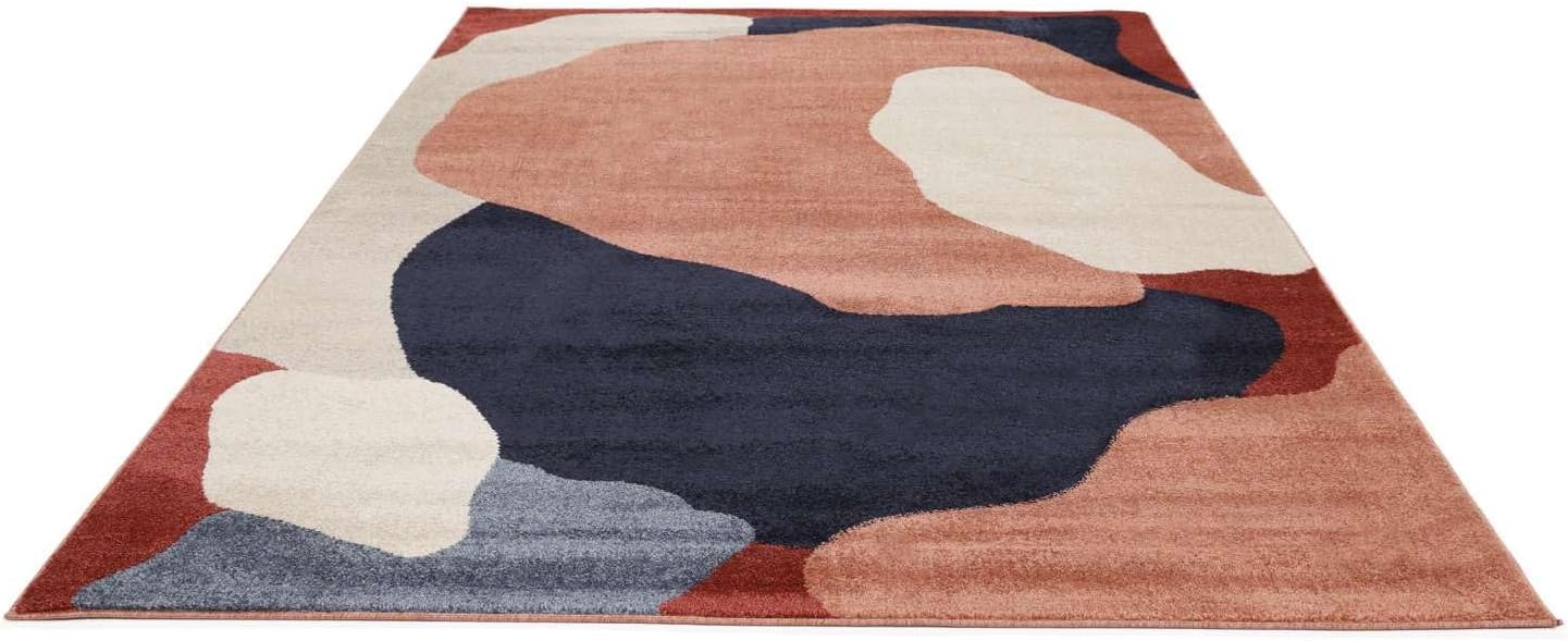 Detalle de RugVista Big Sur Rug, 140 x 200 cm, Terracotta/Navy, Medium Pile