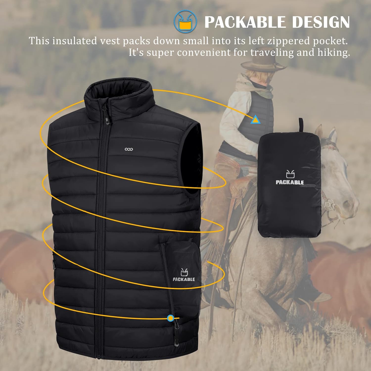 Detalle de 33,000ft Men's Lightweight Gilet Packable