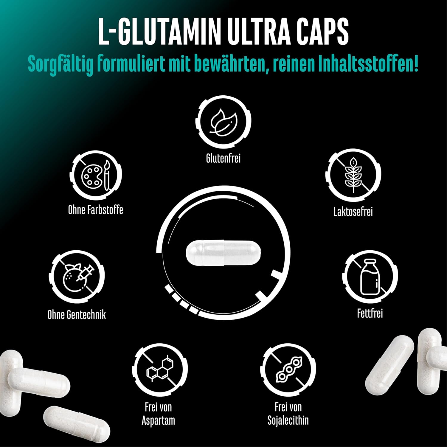 Thumbnail 3 de L-Glutamin Ultra Caps – 365 Kapseln, 1100 mg pro Kapsel