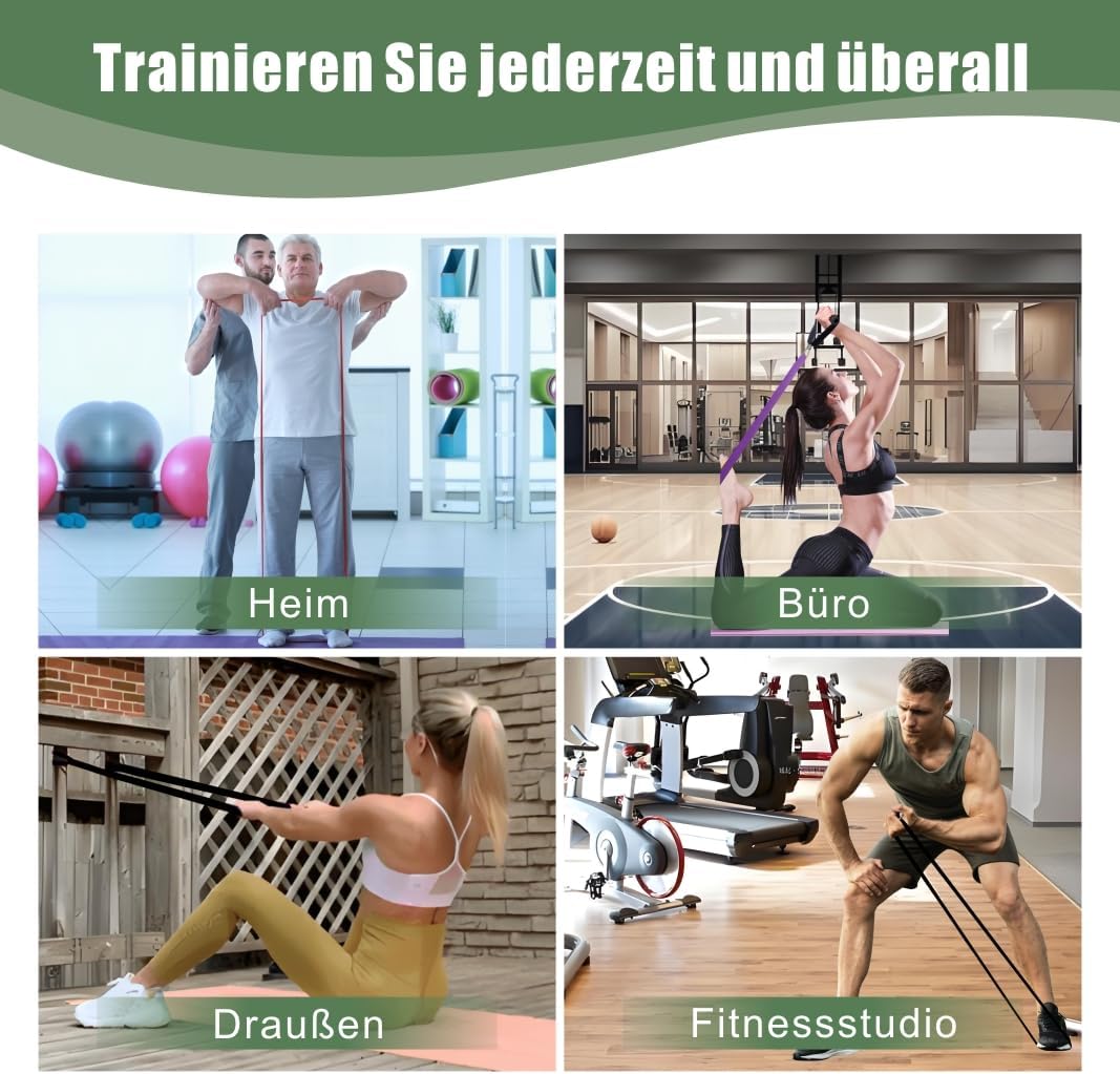 Thumbnail 6 de NATNAV Elastici Fitness: set da 4 elastici con maniglie, gancio porta e guida esercizi