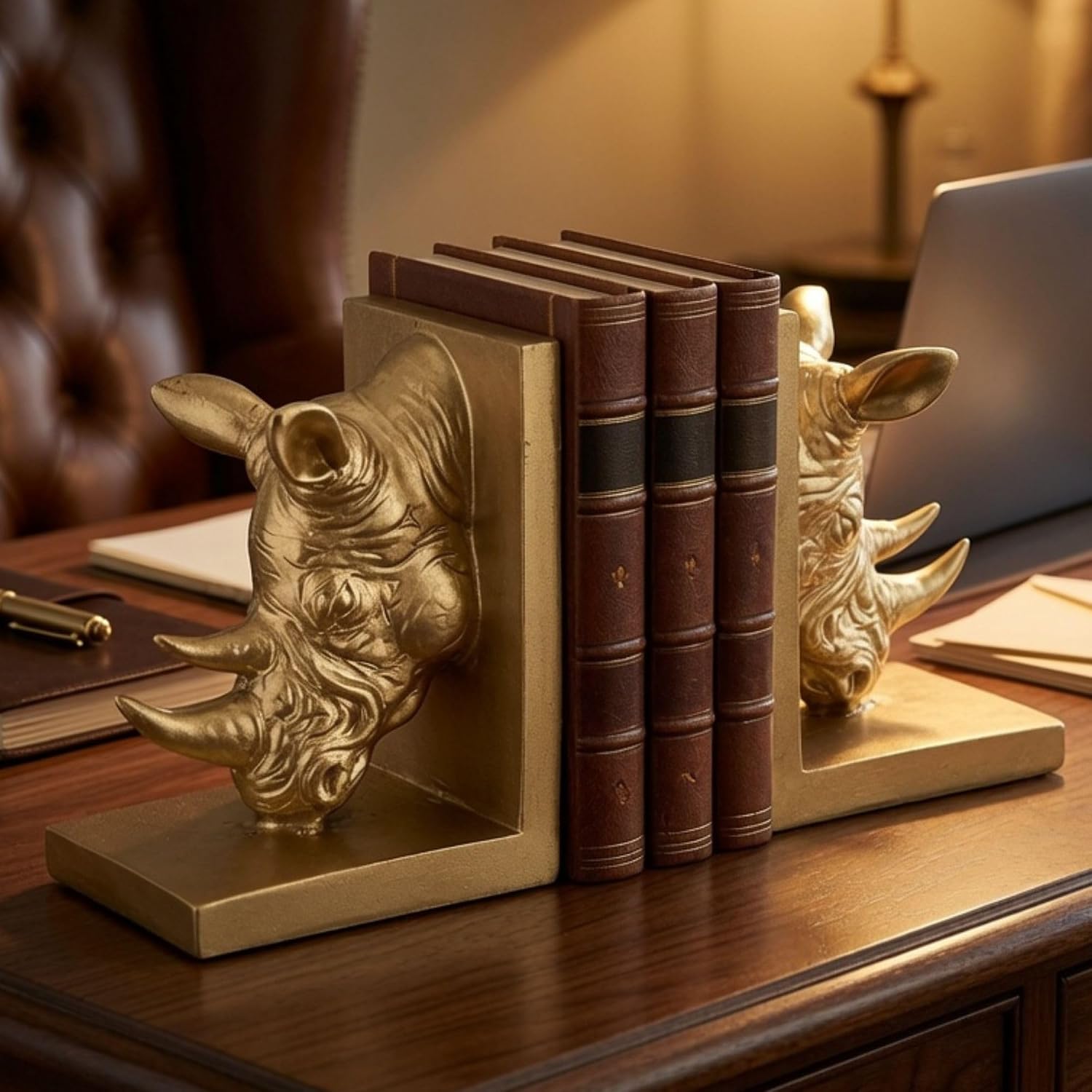 Detalle de Bellaa Rhinoceros Bookends, 7-inch