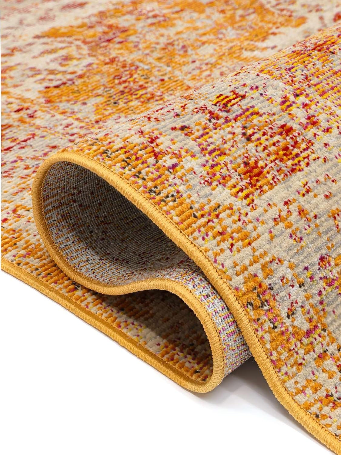 Detalle de RugVista Nadia vintage tapijt 200 x 200 cm, oranje, middelhoge pool