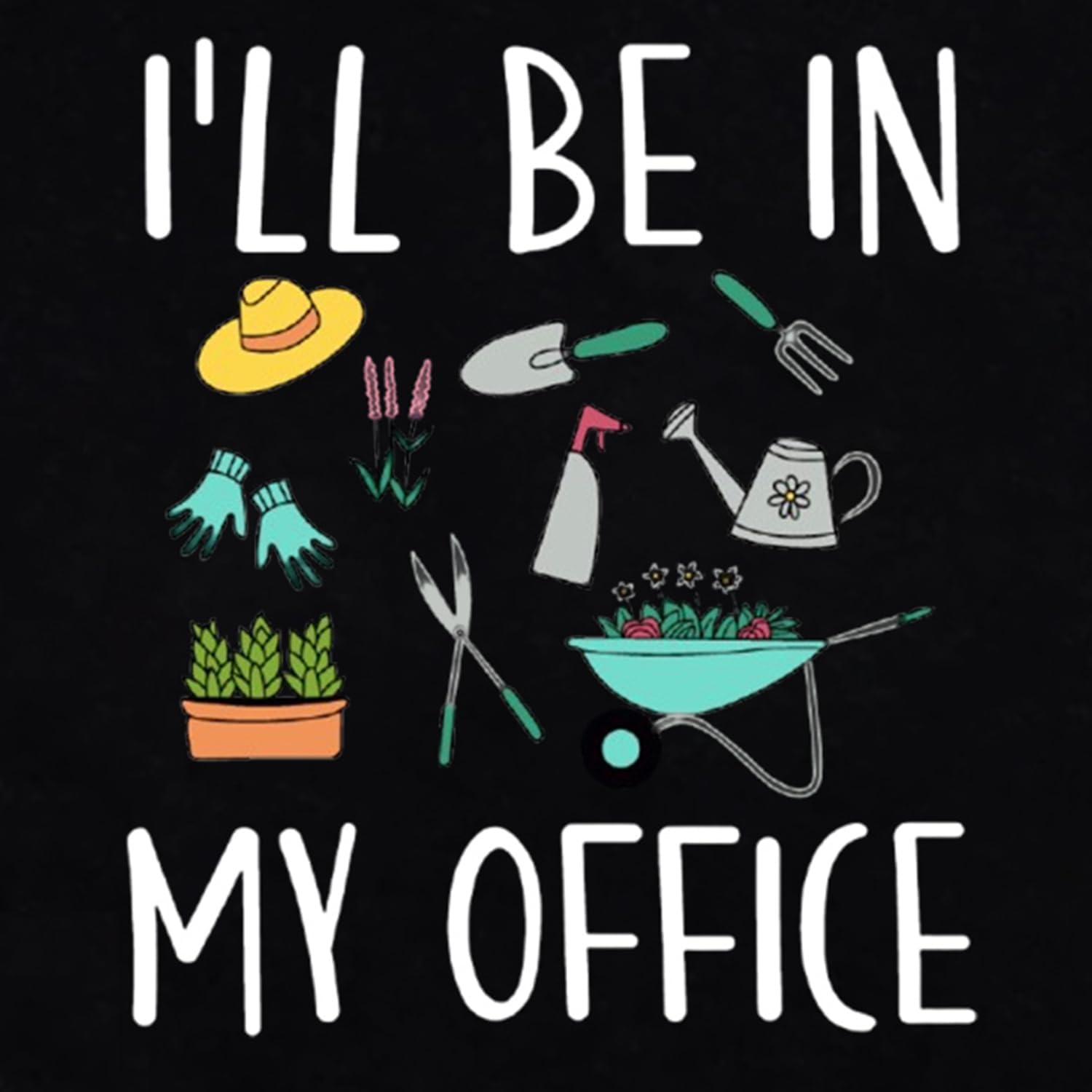 Detalle 2 de Qskall Garden women’s plant lover T-shirt with “I’ll Be in My Office” slogan