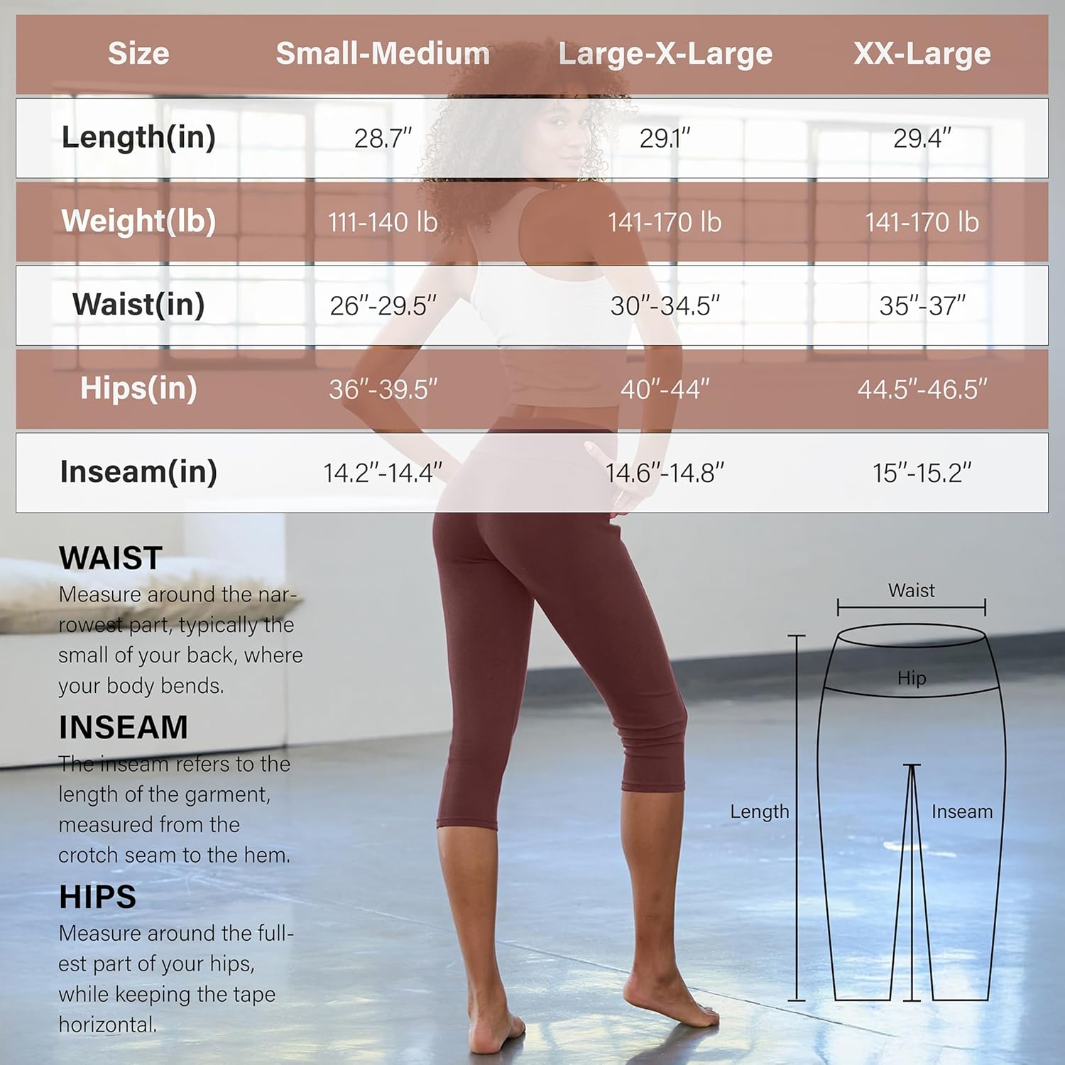 Thumbnail 5 de Blisset Women's High Waisted Capri Buttery Soft Tummy Control No See Through Workout Capris
