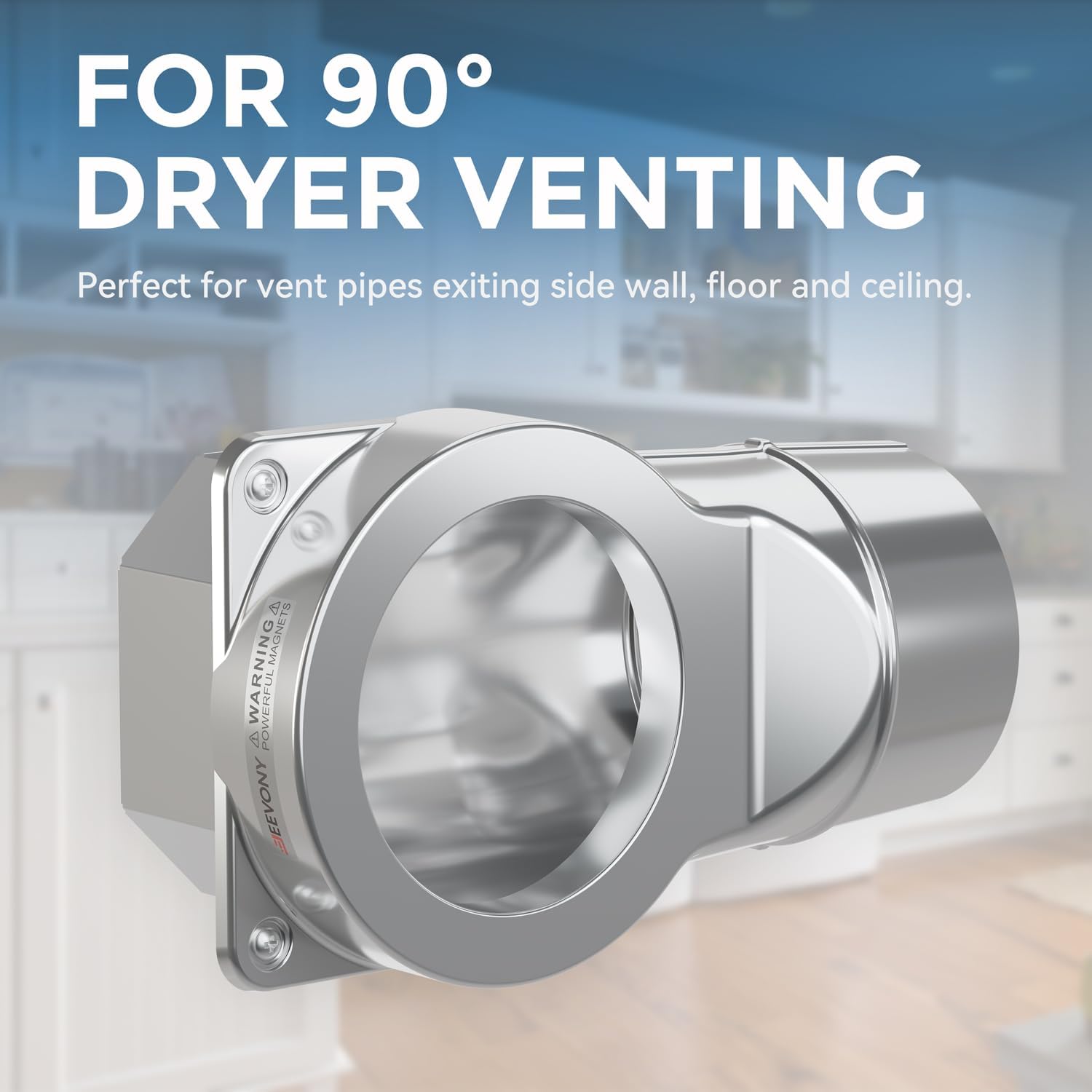 Thumbnail 3 de JEEVONY DV90 Magnetic Dryer Vent Connector Kit, 90° Outlet, 2.6 ft 4-Inch Duct