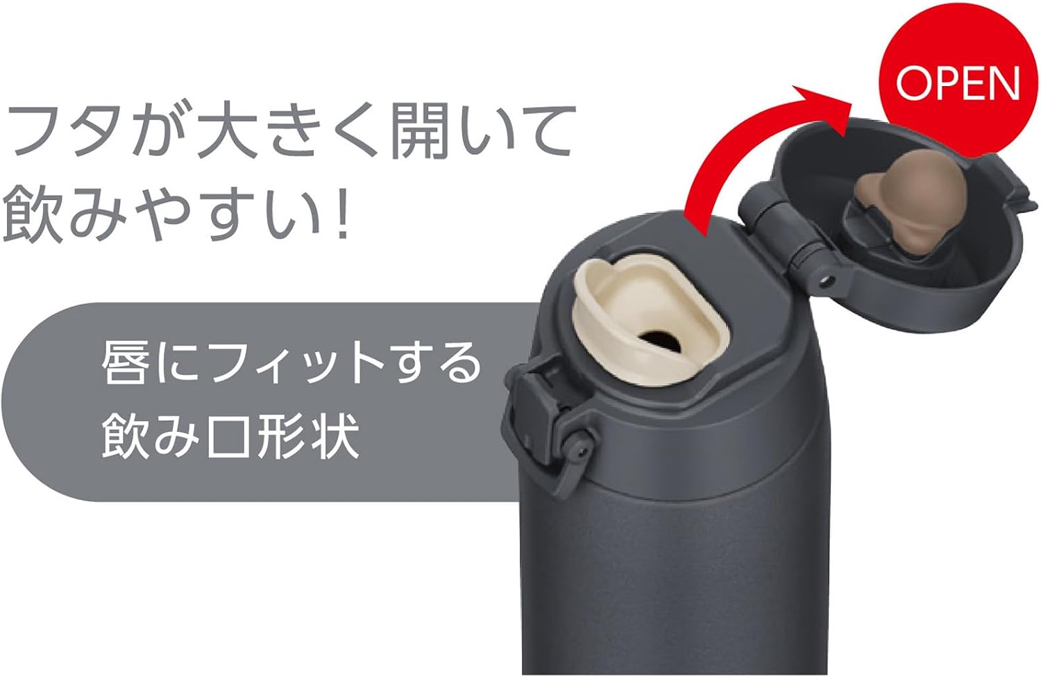 Detalle de サーモス JPC-800 真空断熱ケータイマグ 800ml 食洗機対応・アッシュブラック