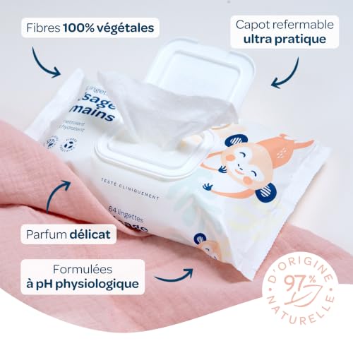 Thumbnail 1 de BIOLANE Lingettes Visage et Mains – Lot 192 lingettes (3 x 64) pour bébé